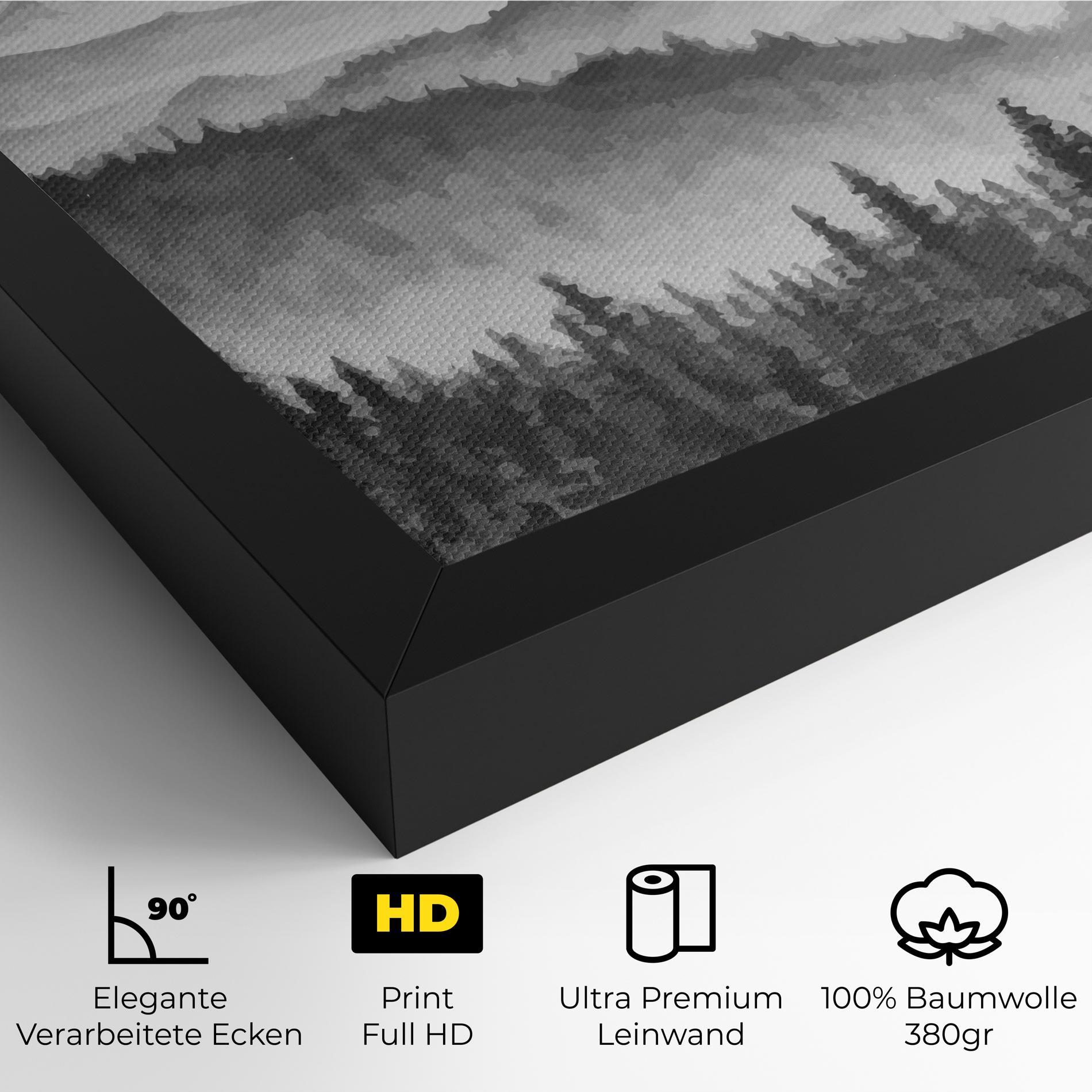 Leinwandbild Grey Mountain Drawing mockup 4