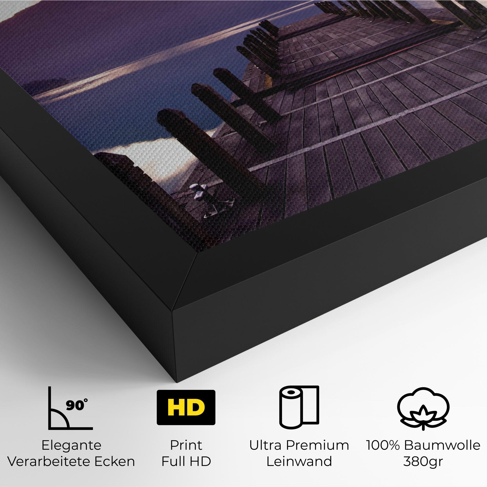 Leinwandbild Pink Sky Over The Lake mockup 4