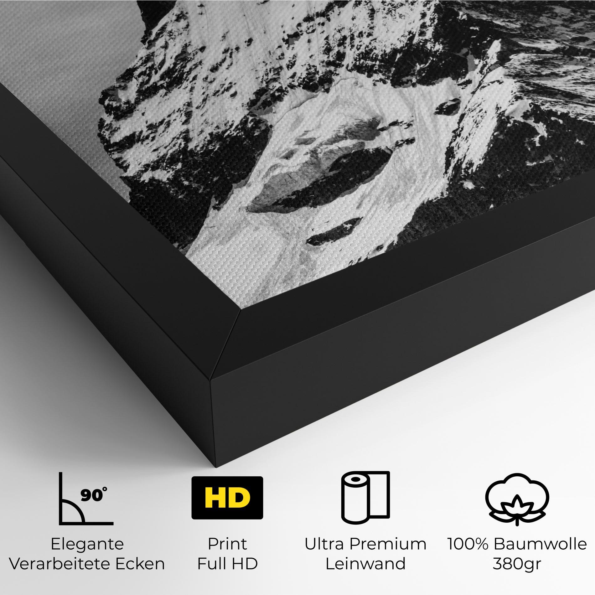 Leinwandbild Snowy Black Mountain mockup 4