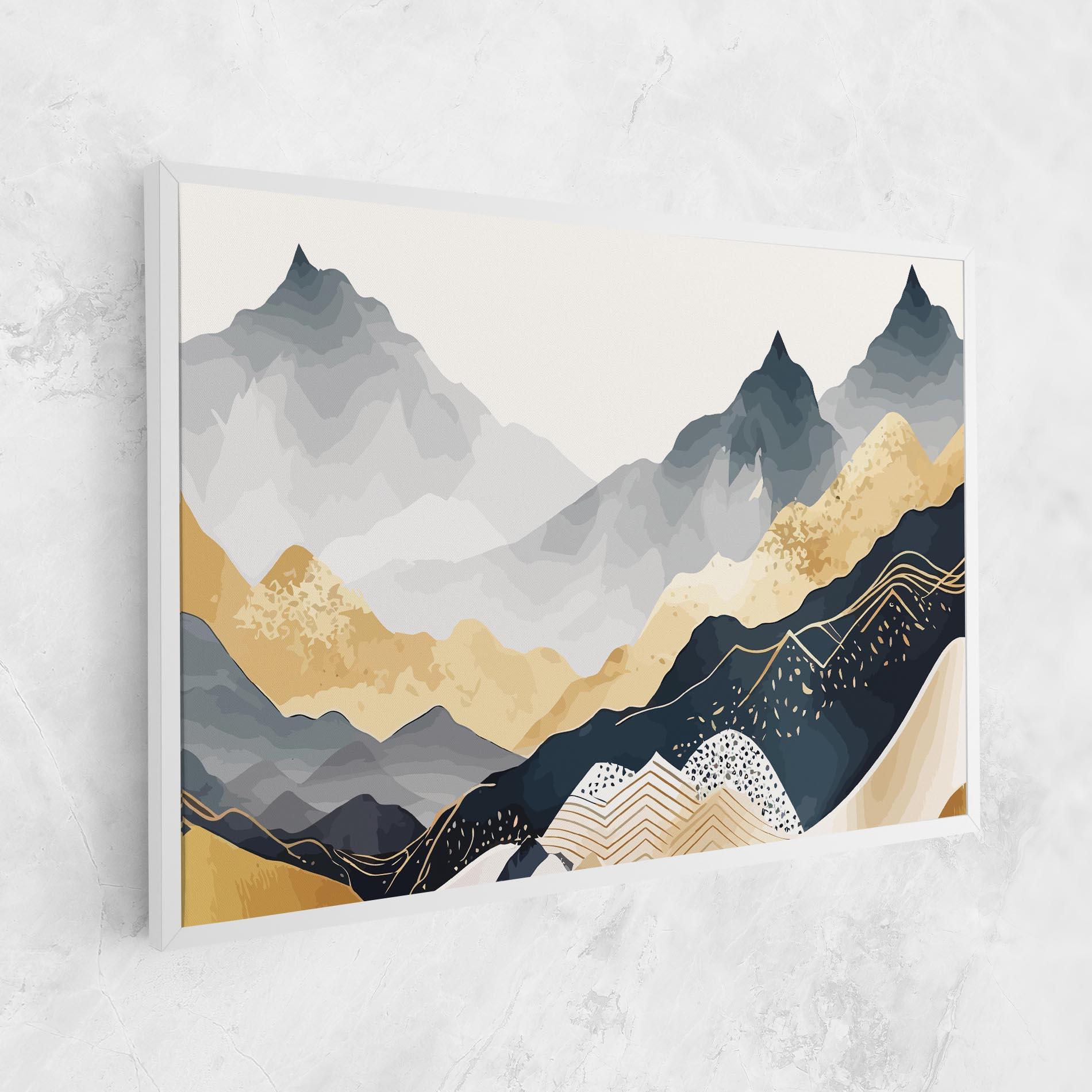Leinwandbild Blue Gold Mountain mockup 1