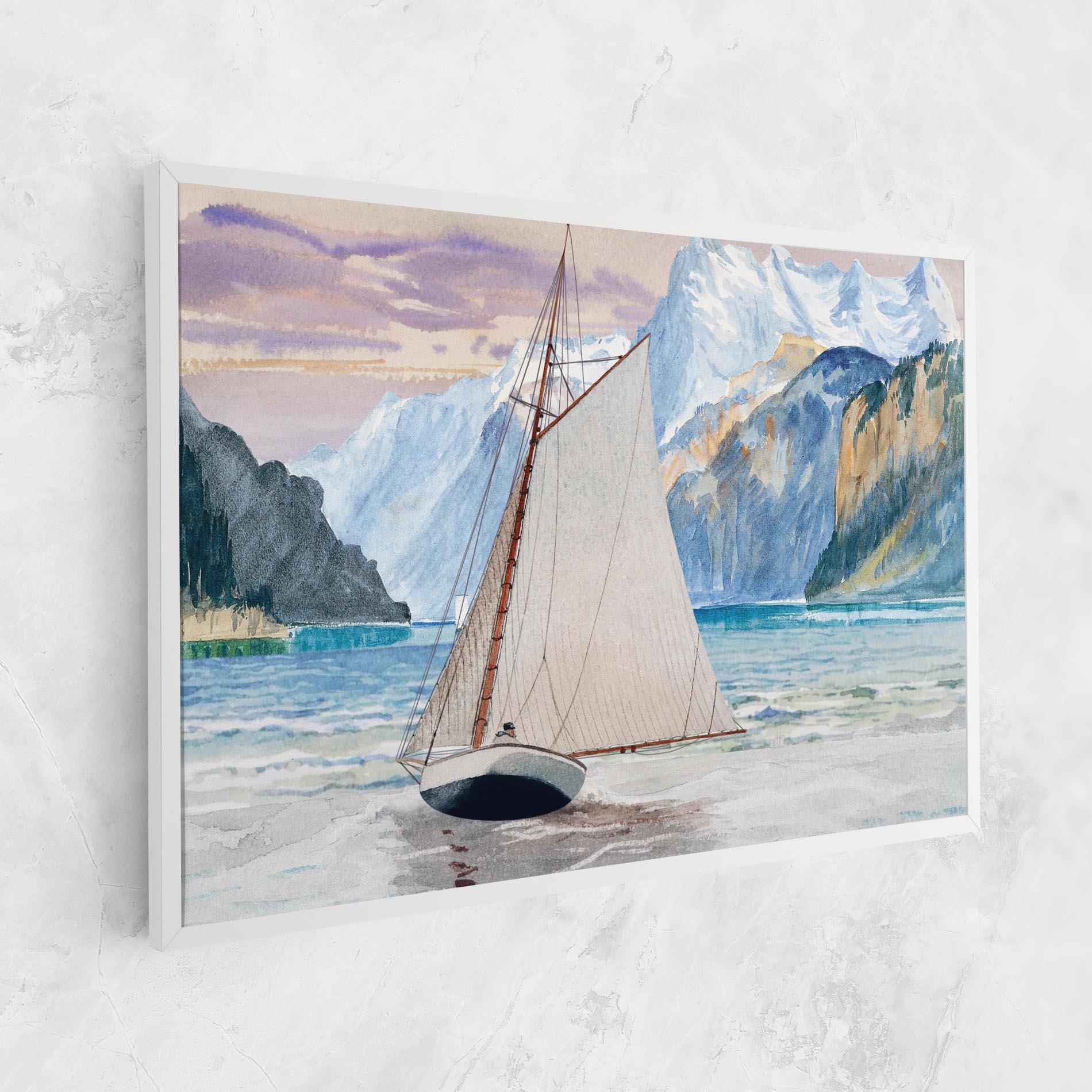 Leinwandbild Boat Mountain View mockup 1