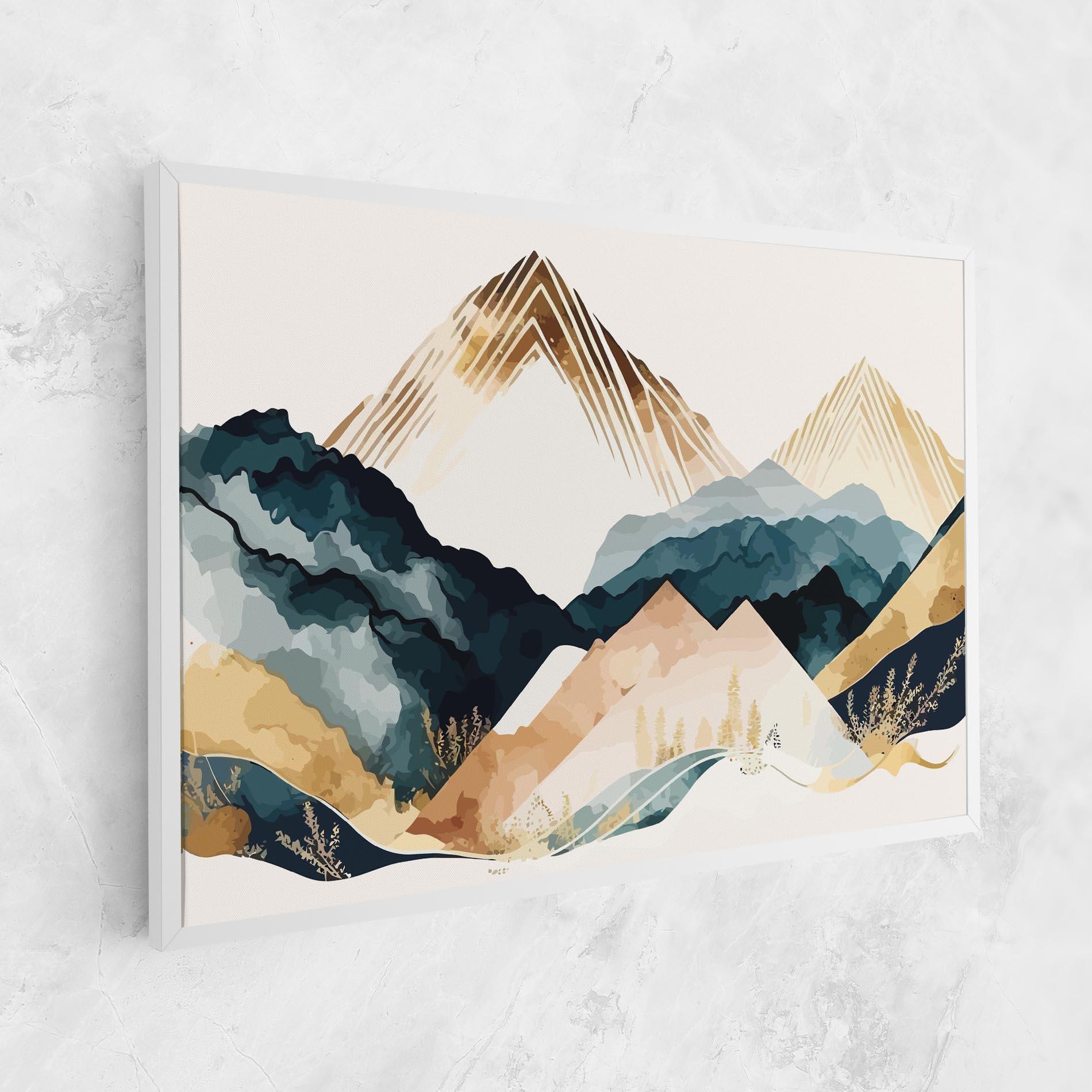 Leinwandbild Gold Green Mountain mockup 1