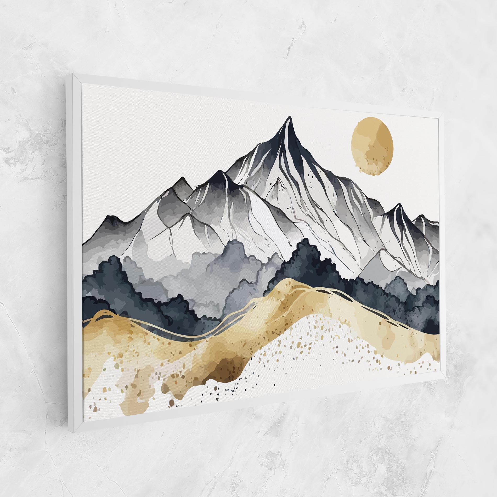 Leinwandbild Grey Gold Mountain mockup 1