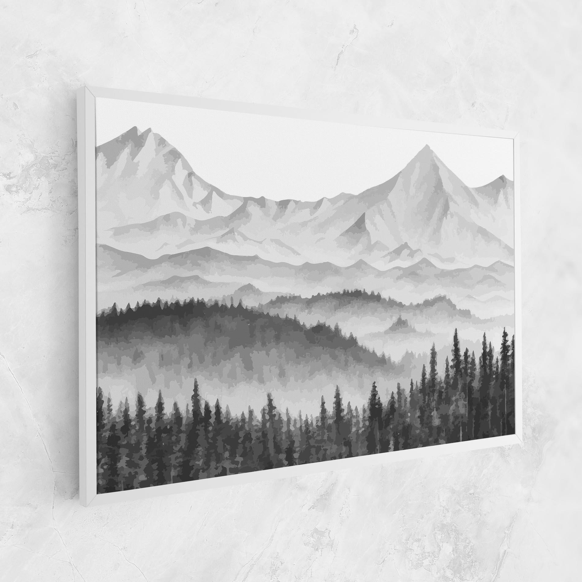Leinwandbild Grey Mountain Drawing mockup 1