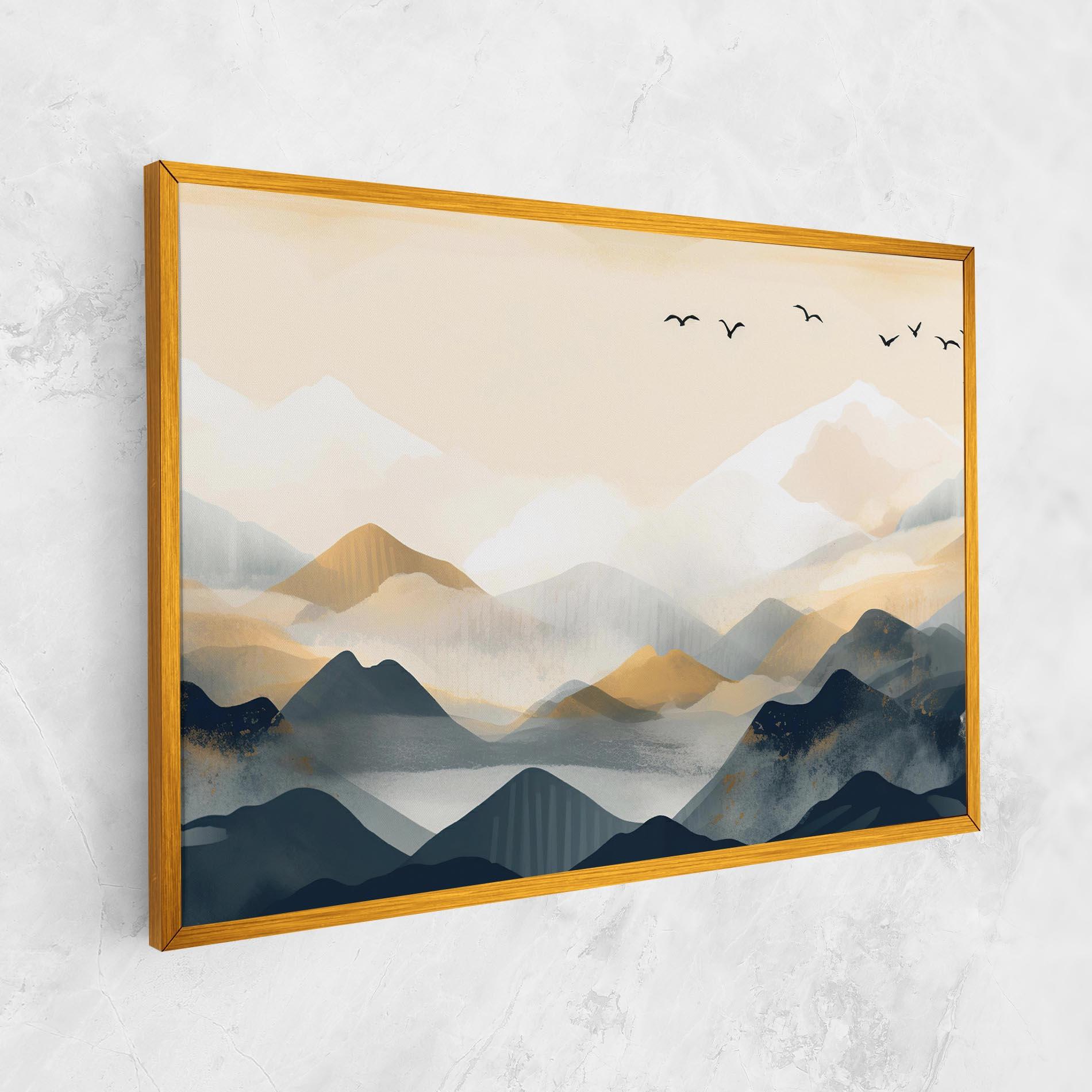 Leinwandbild Gold Foggy Blue mockup 1