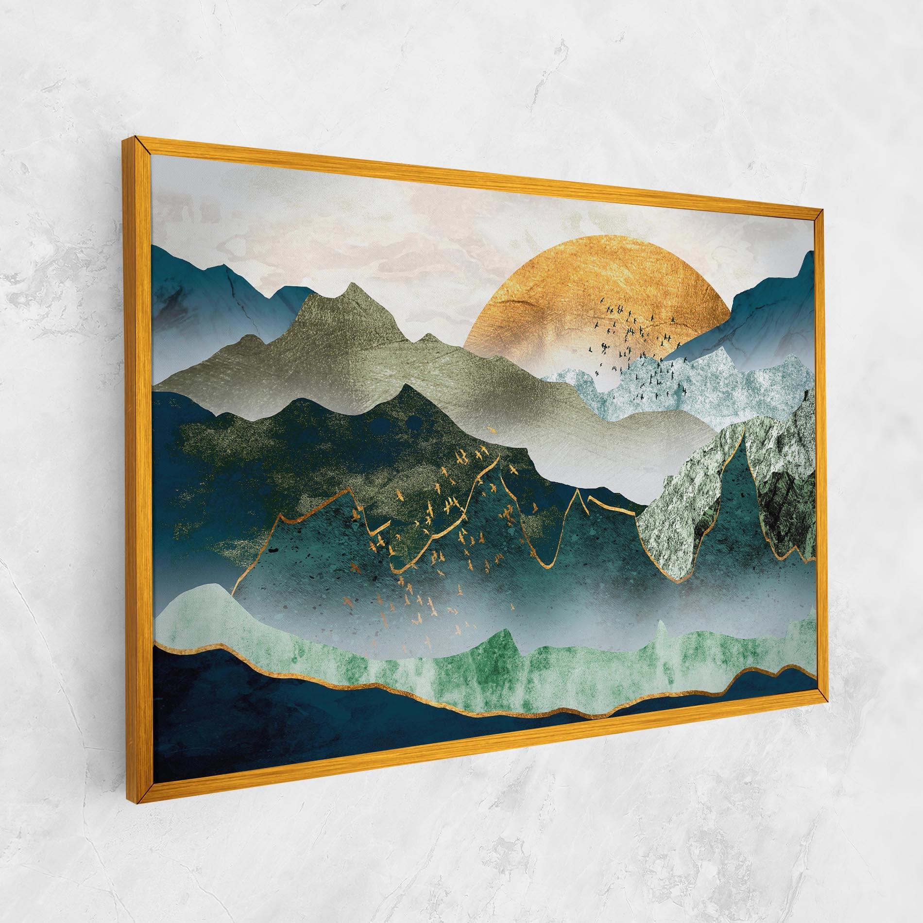 Leinwandbild Golden Mountains mockup 1