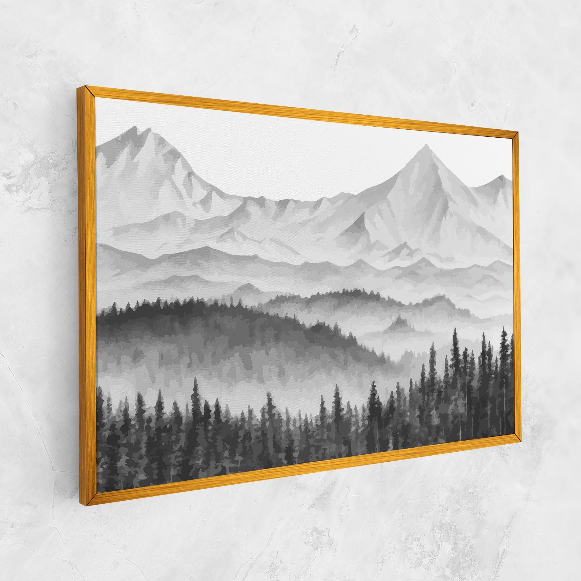 Leinwandbild Grey Mountain Drawing mockup 1