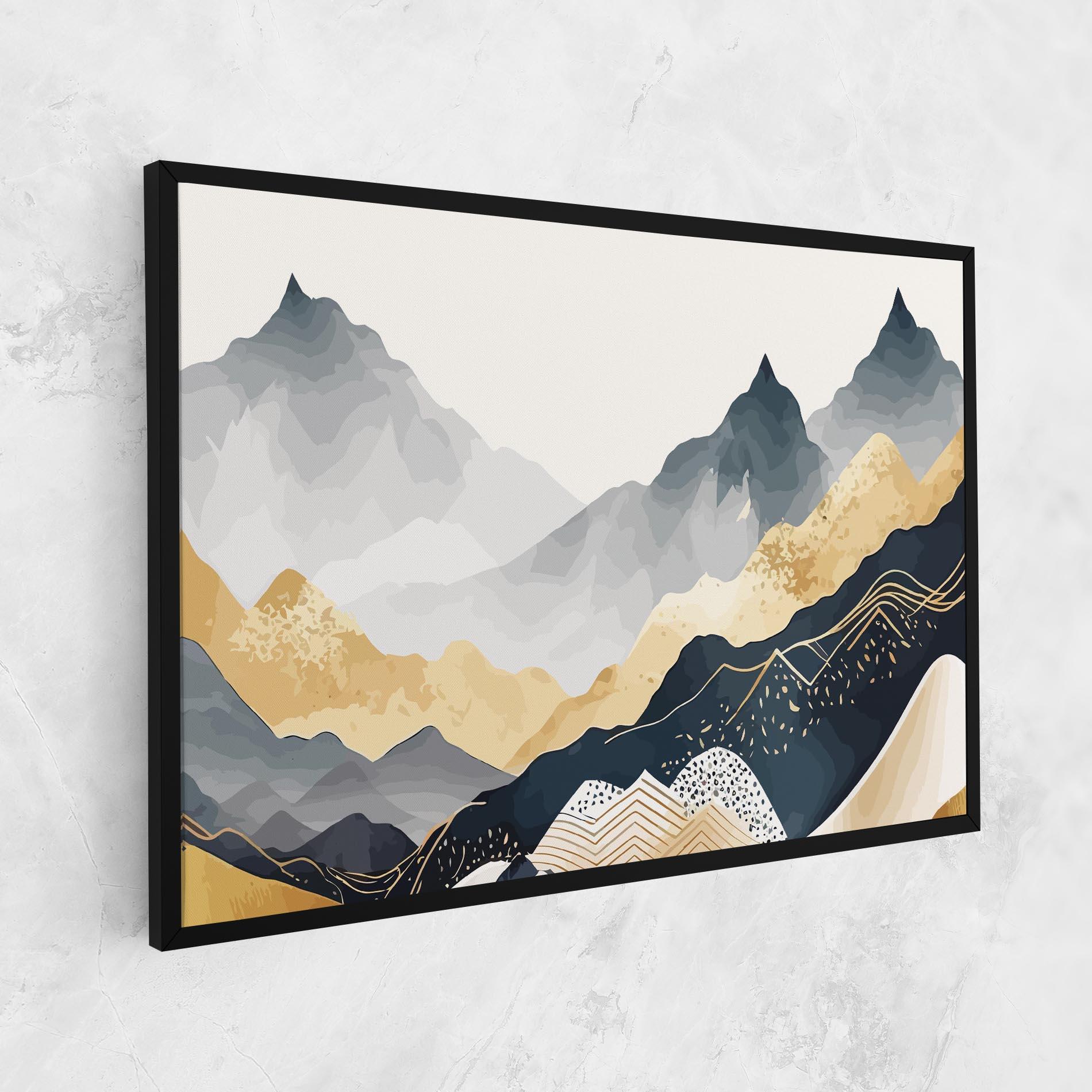 Leinwandbild Gold Grey Mountain mockup 1