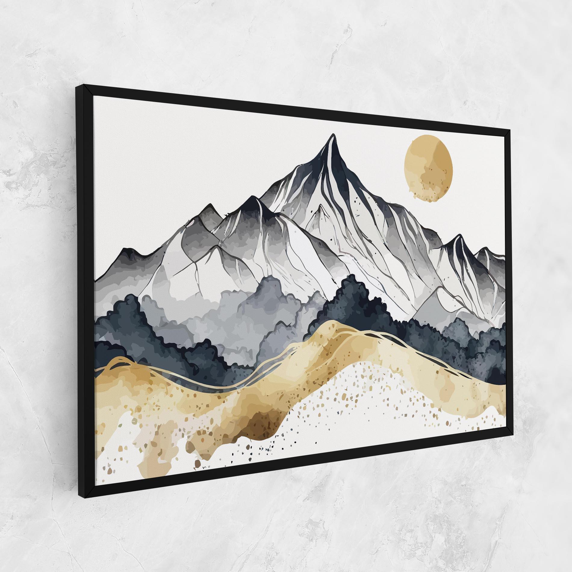 Leinwandbild Grey Gold Mountain mockup 1