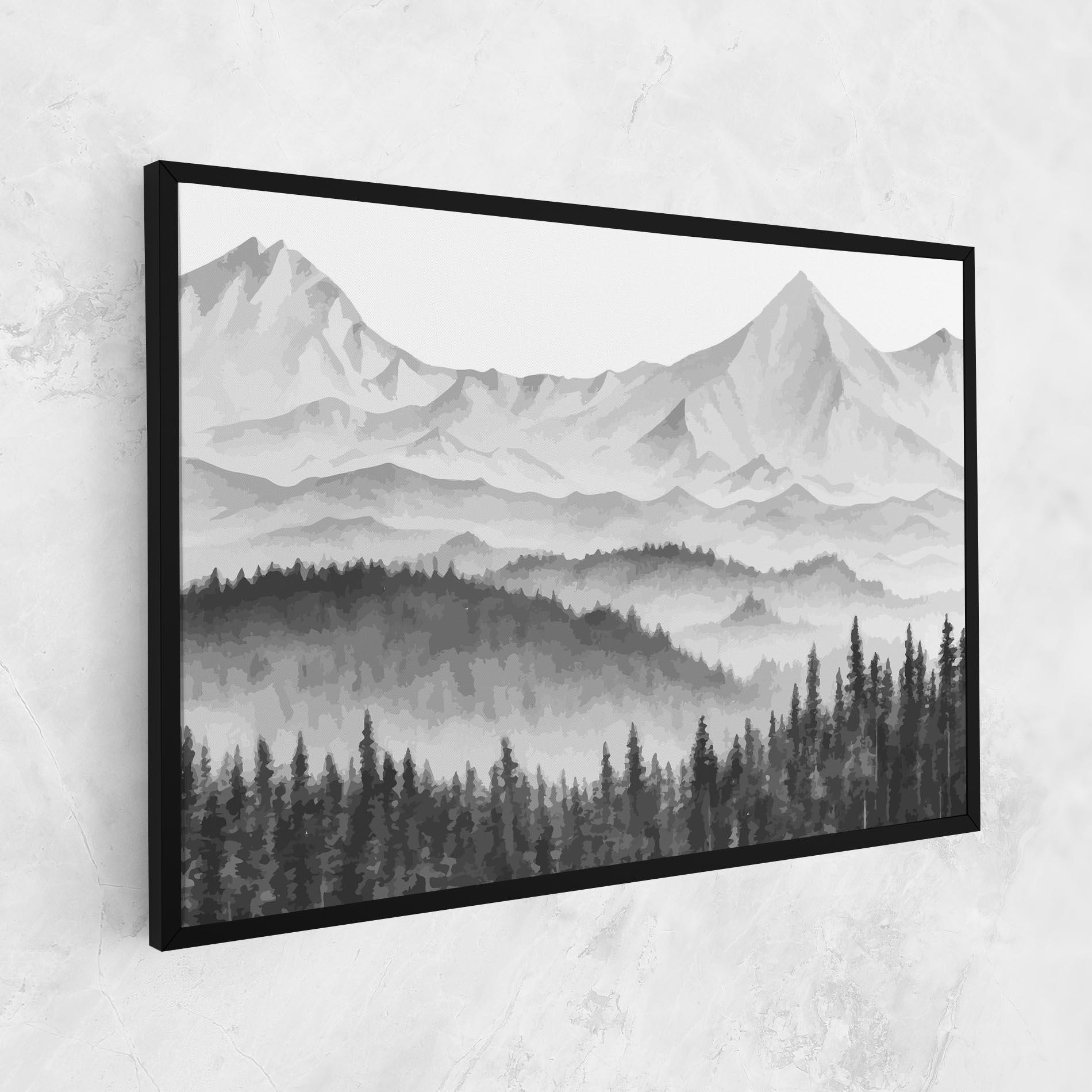 Leinwandbild Grey Mountain Drawing mockup 1