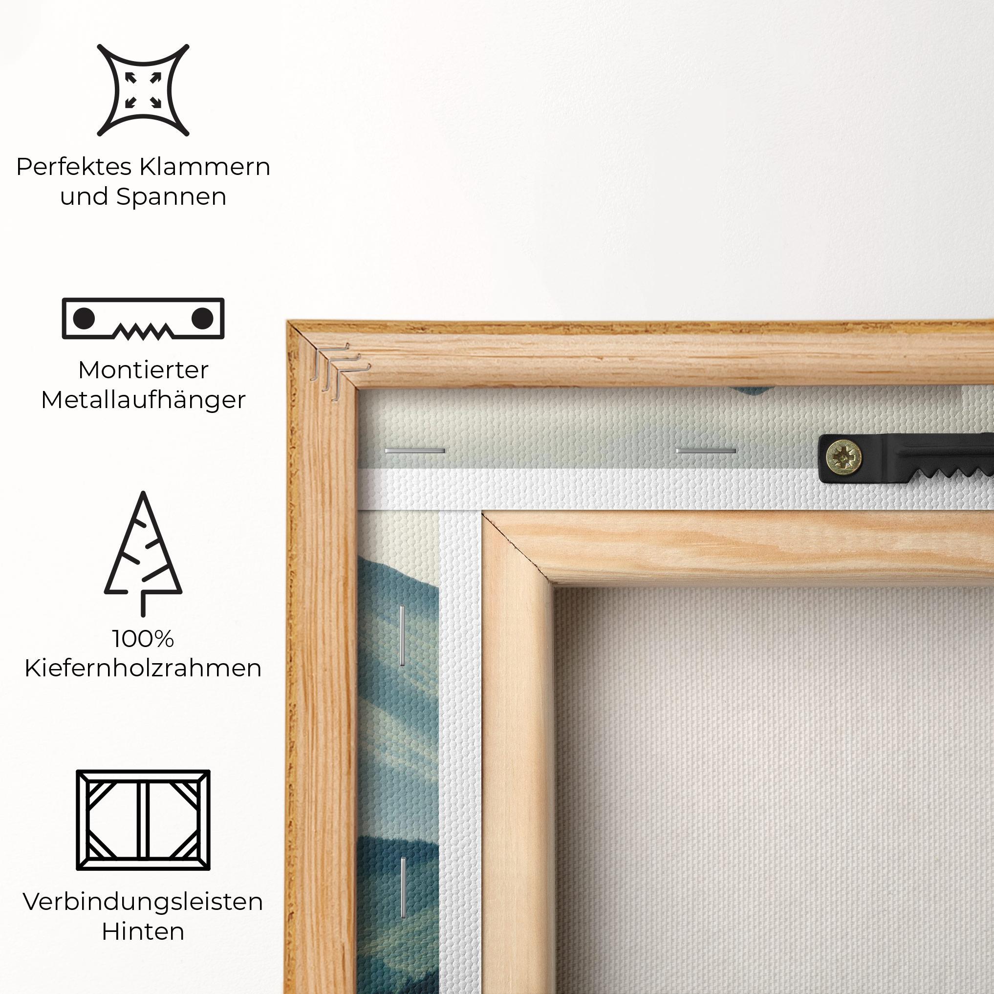 Leinwandbild Amazing Foggy Mountain mockup 5