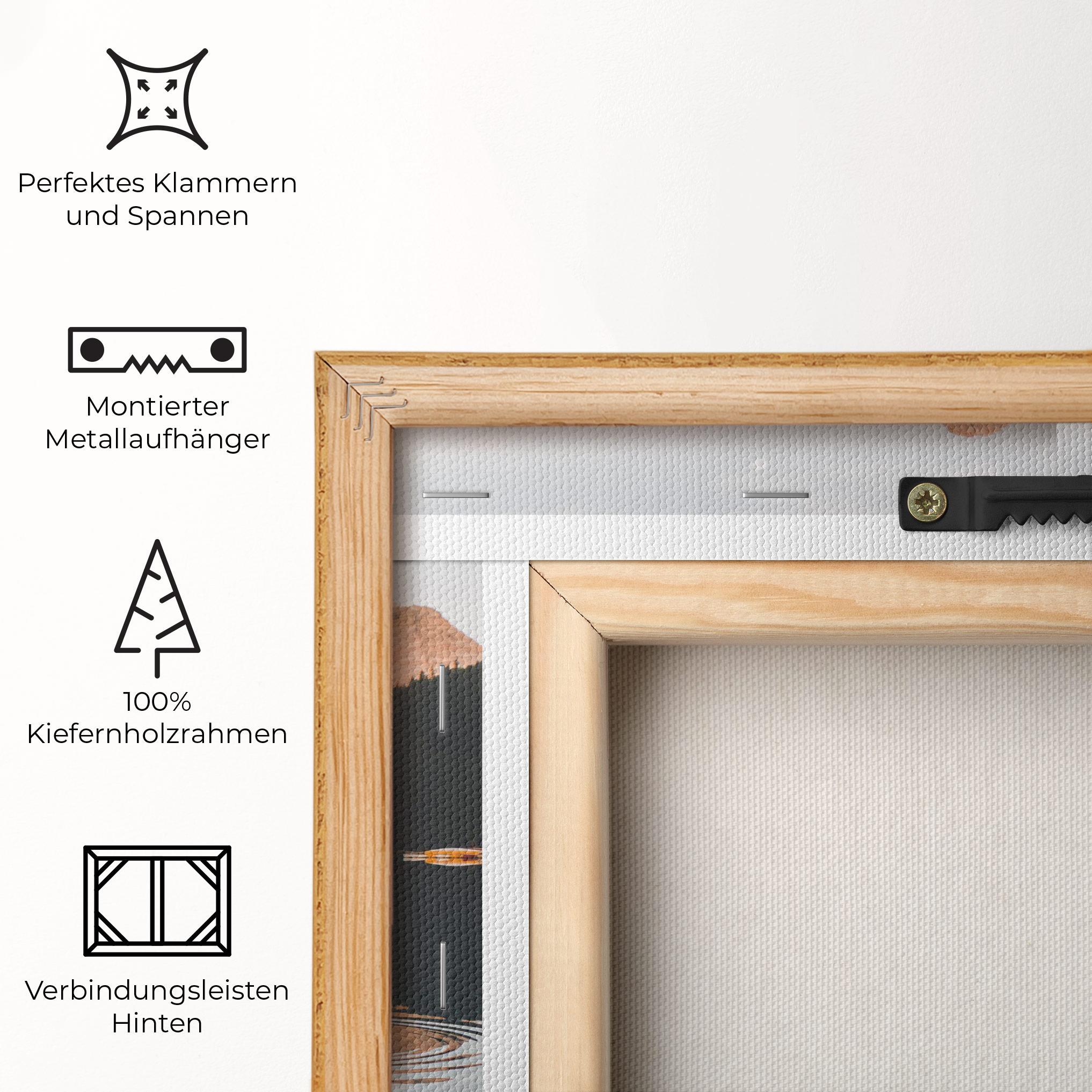 Leinwandbild Brown Mountain Lake mockup 5