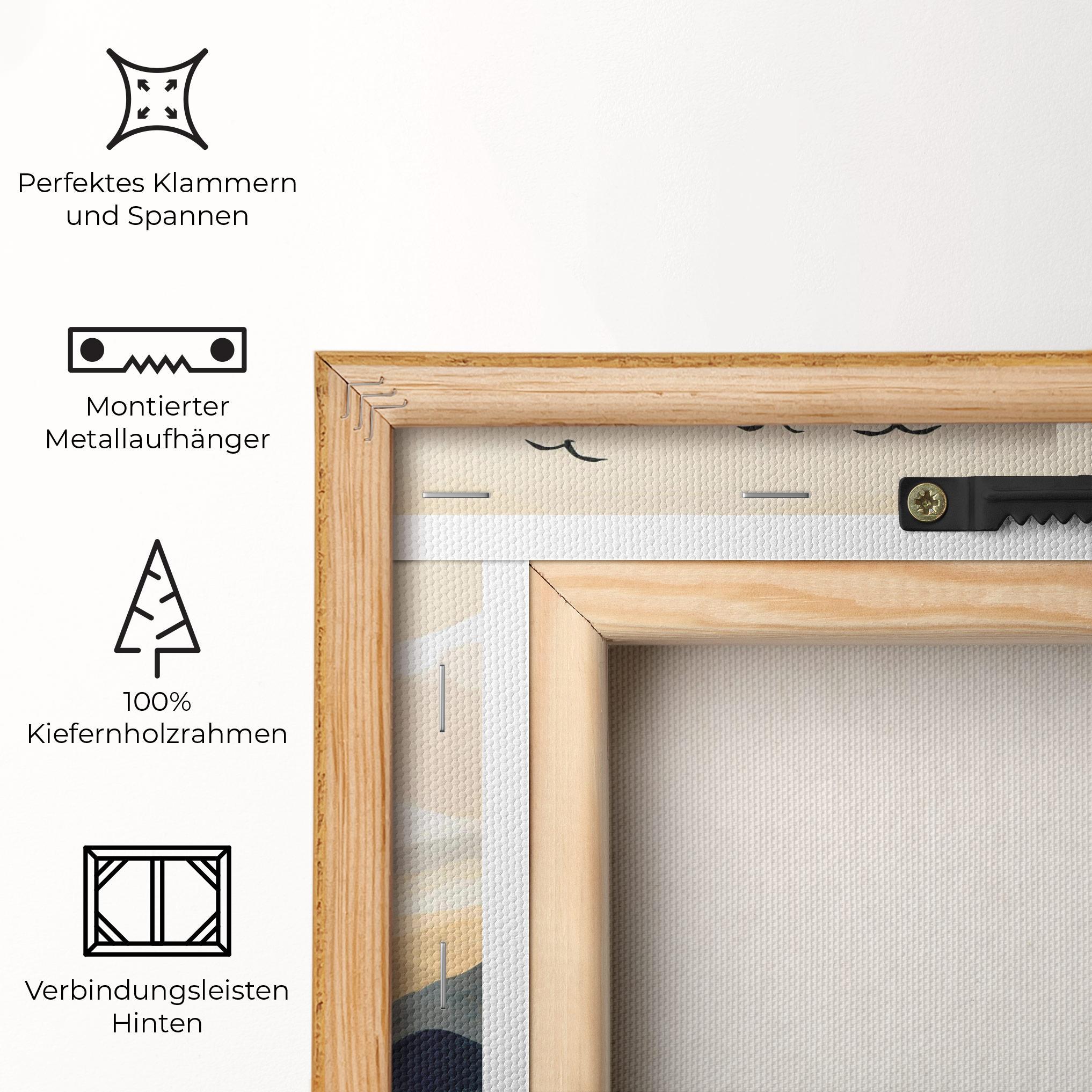 Leinwandbild Gold Foggy Blue mockup 5