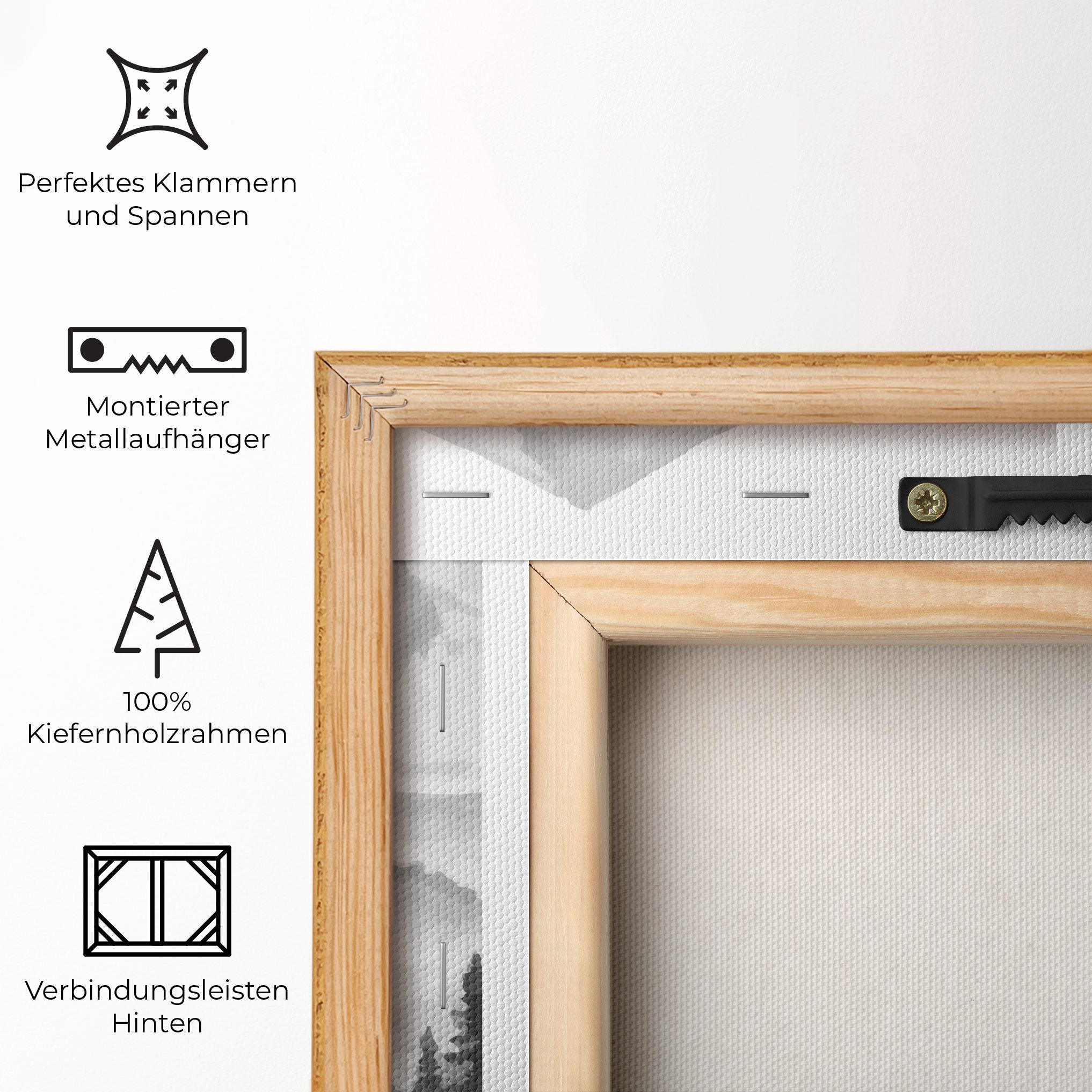 Leinwandbild Grey Mountain Drawing mockup 5