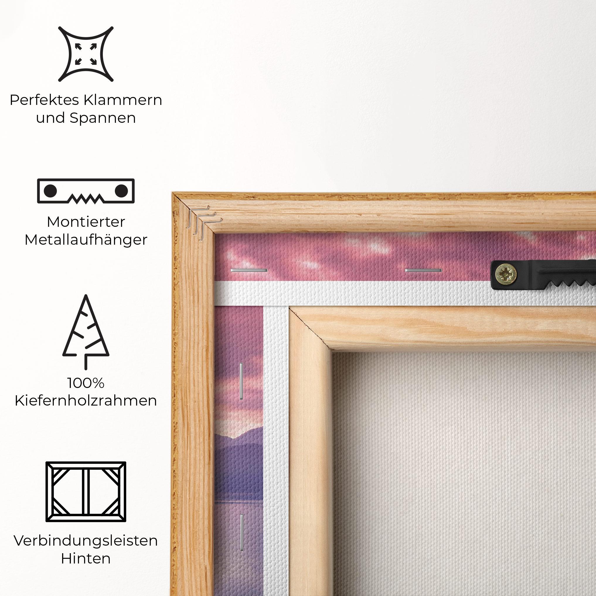 Leinwandbild Pink Sky Over The Lake mockup 5