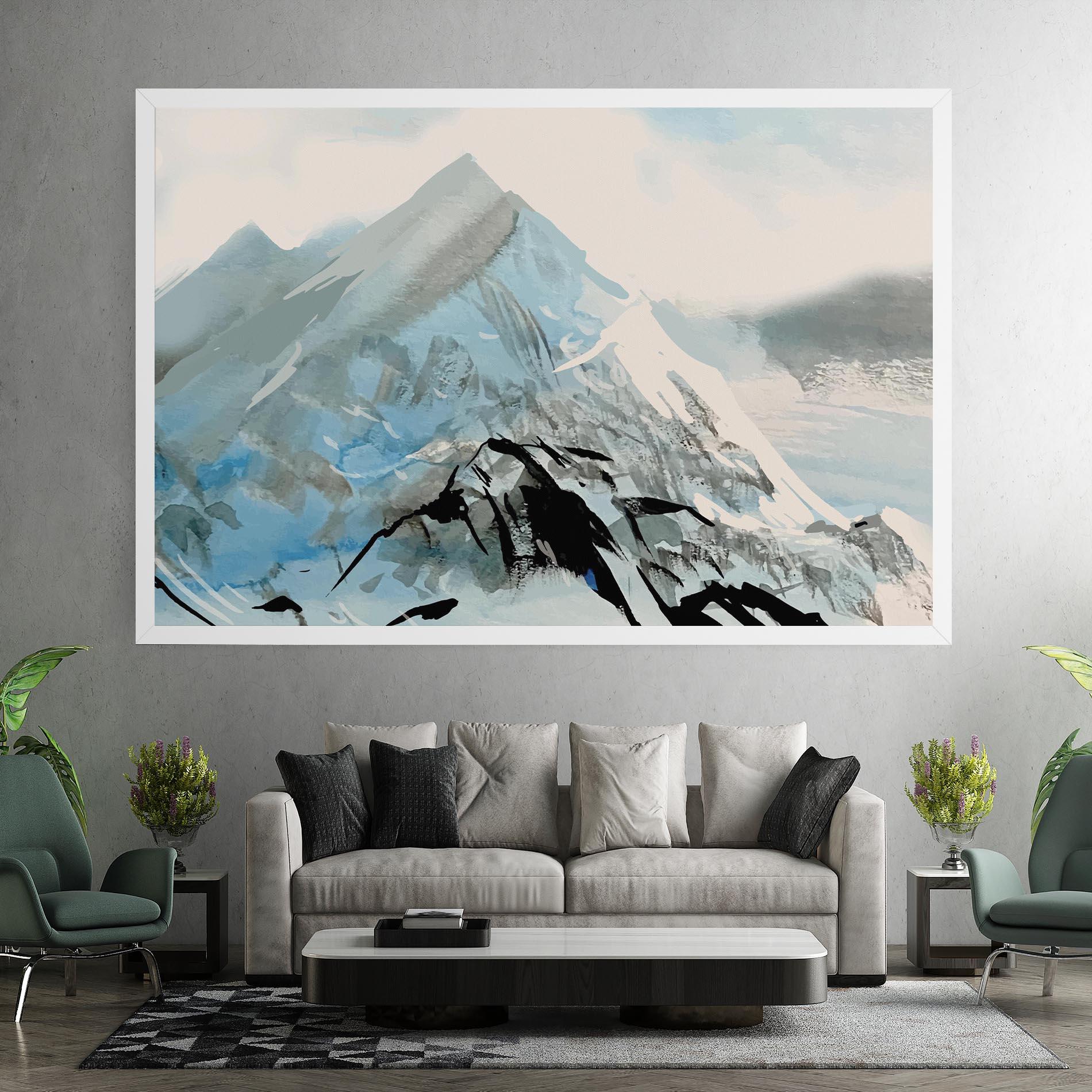 Leinwandbild Blue Black Mountain mockup 7