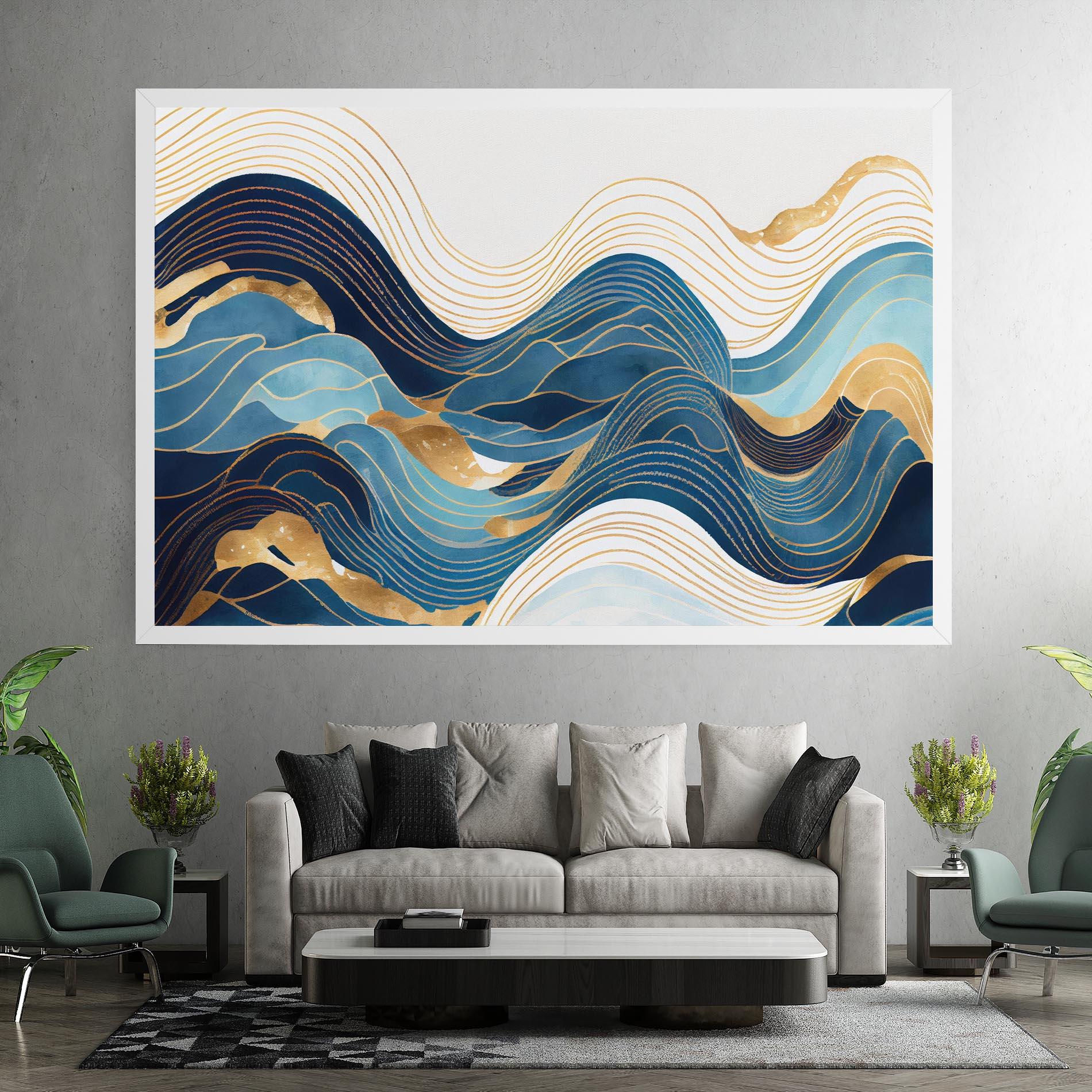 Leinwandbild Blue Wave Mountain mockup 7