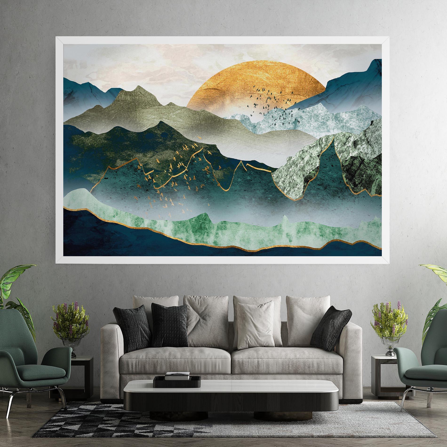Leinwandbild Golden Mountains mockup 7