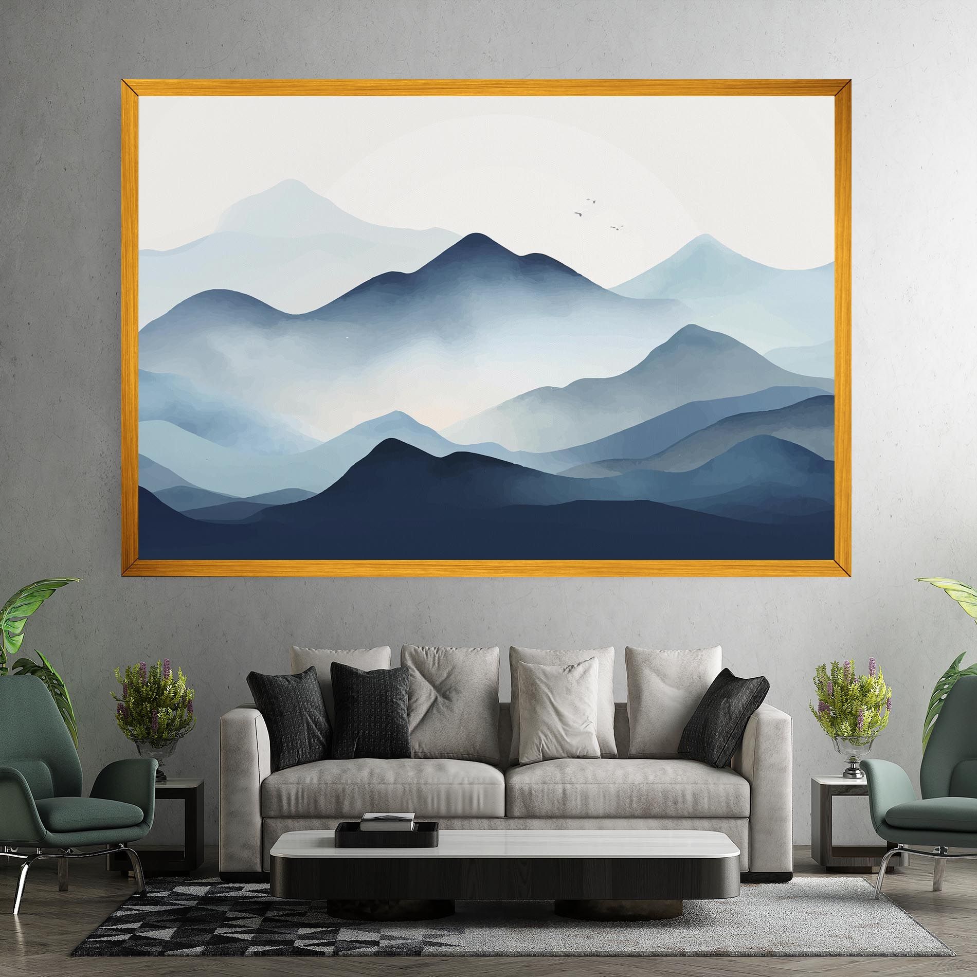 Blue Foggy Mountain mockup 7