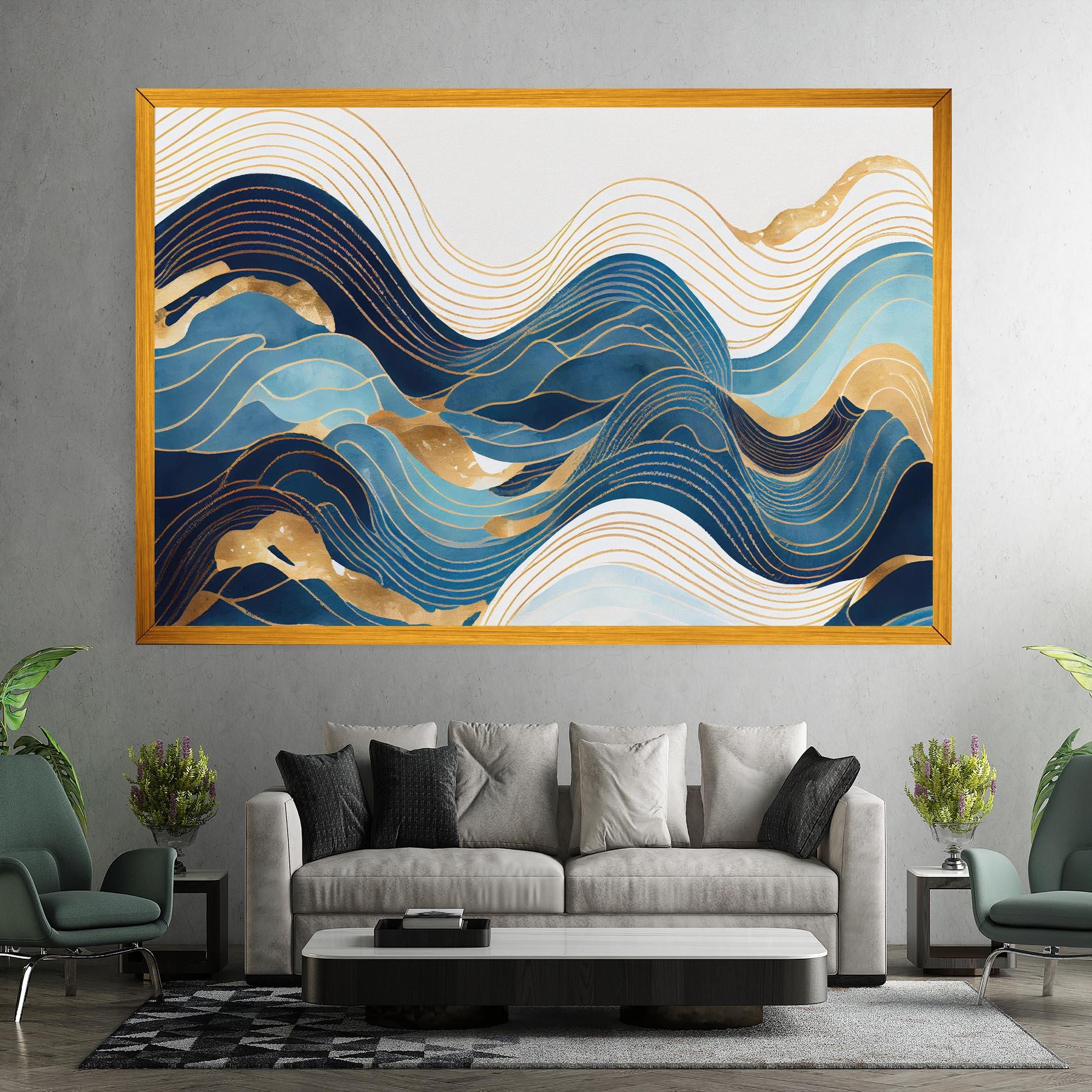 Leinwandbild Blue Wave Mountain mockup 7