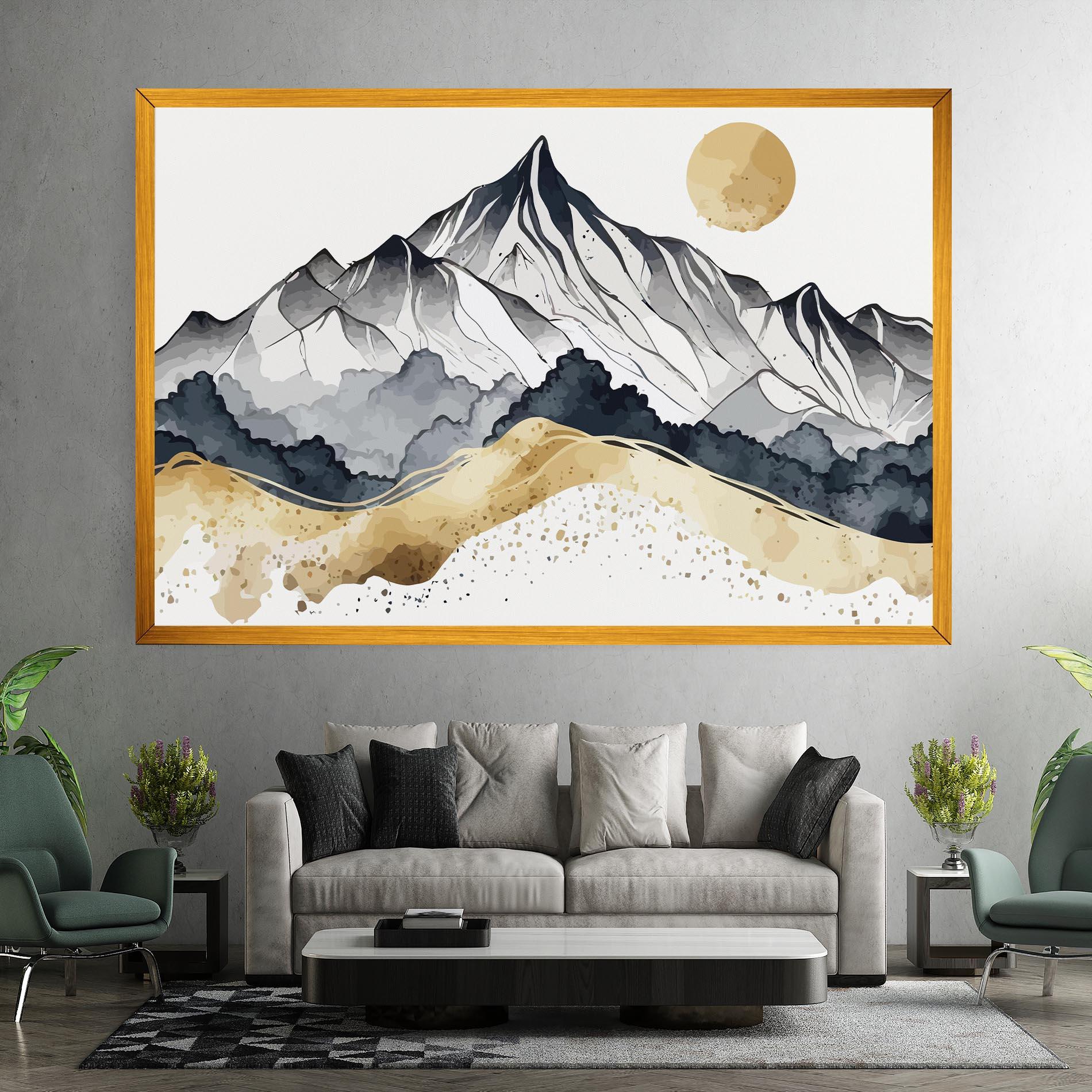 Leinwandbild Grey Gold Mountain mockup 7