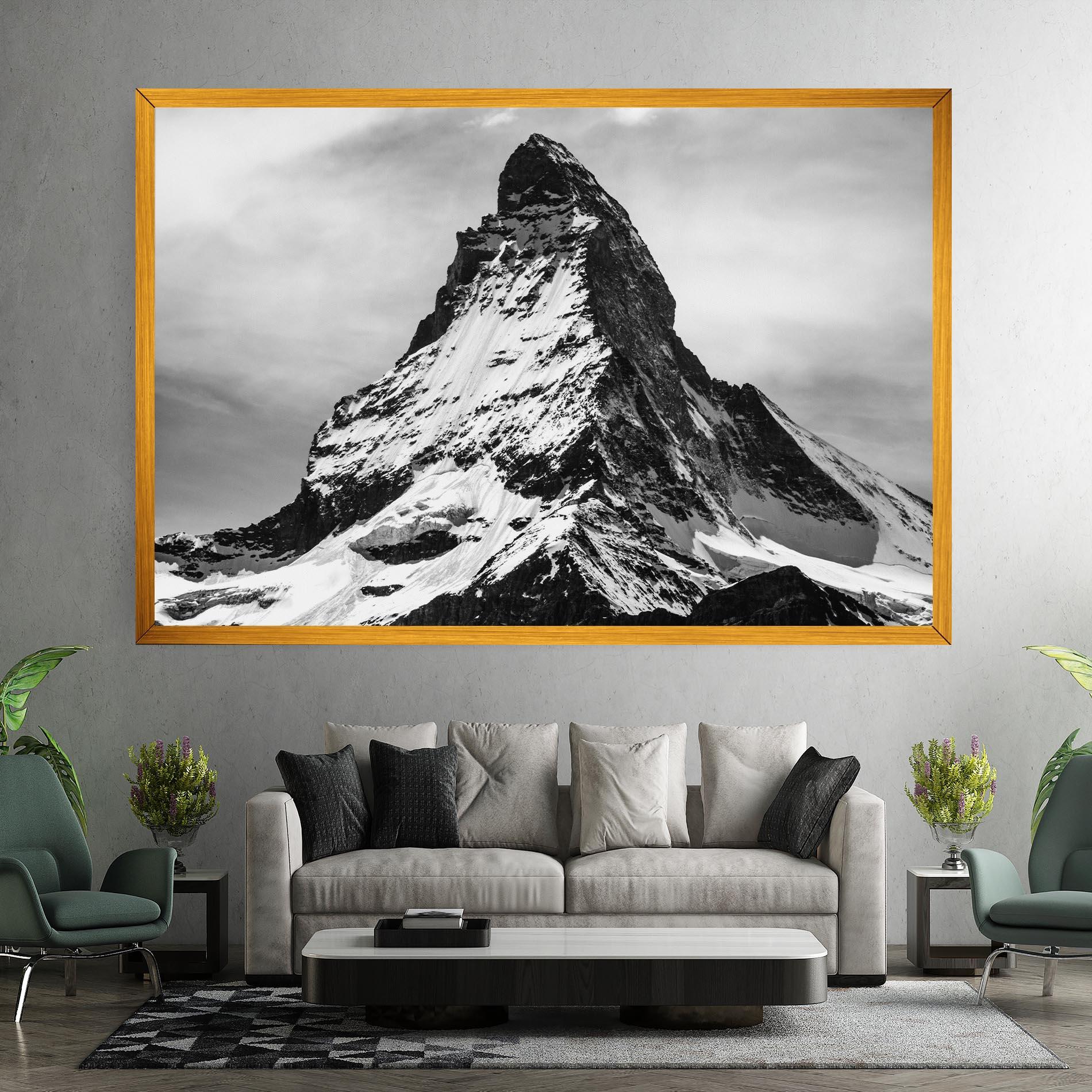 Leinwandbild Snowy Black Mountain mockup 7