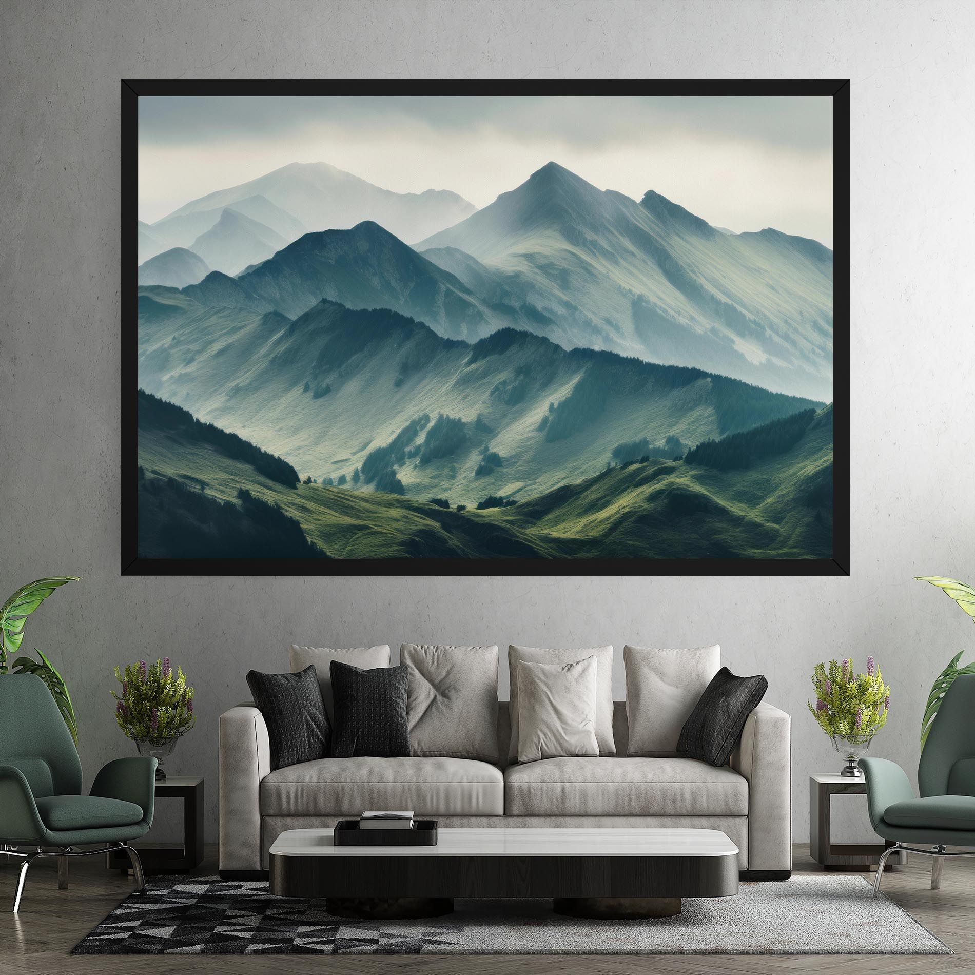 Amazing Foggy Mountain mockup 7