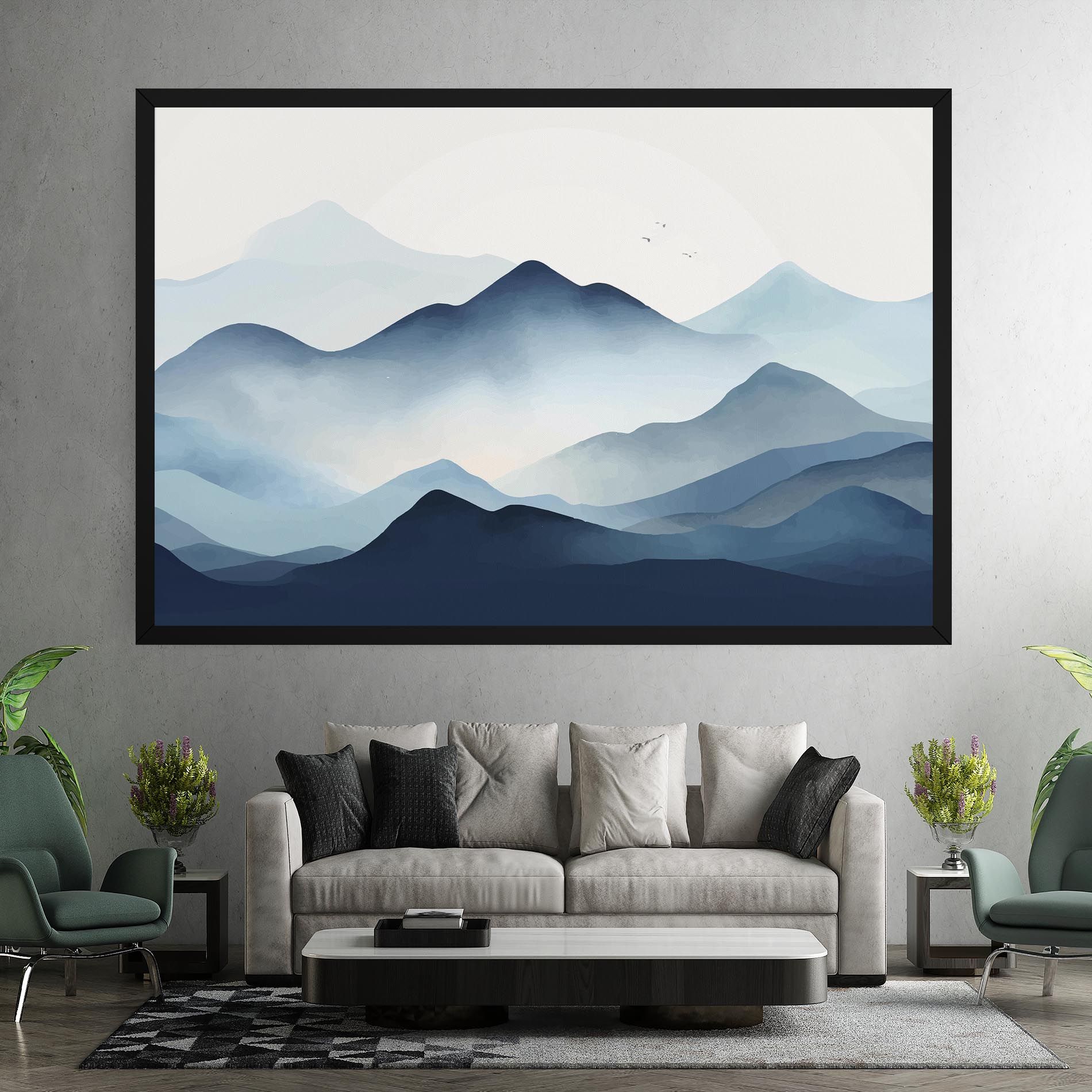 Blue Foggy Mountain mockup 7