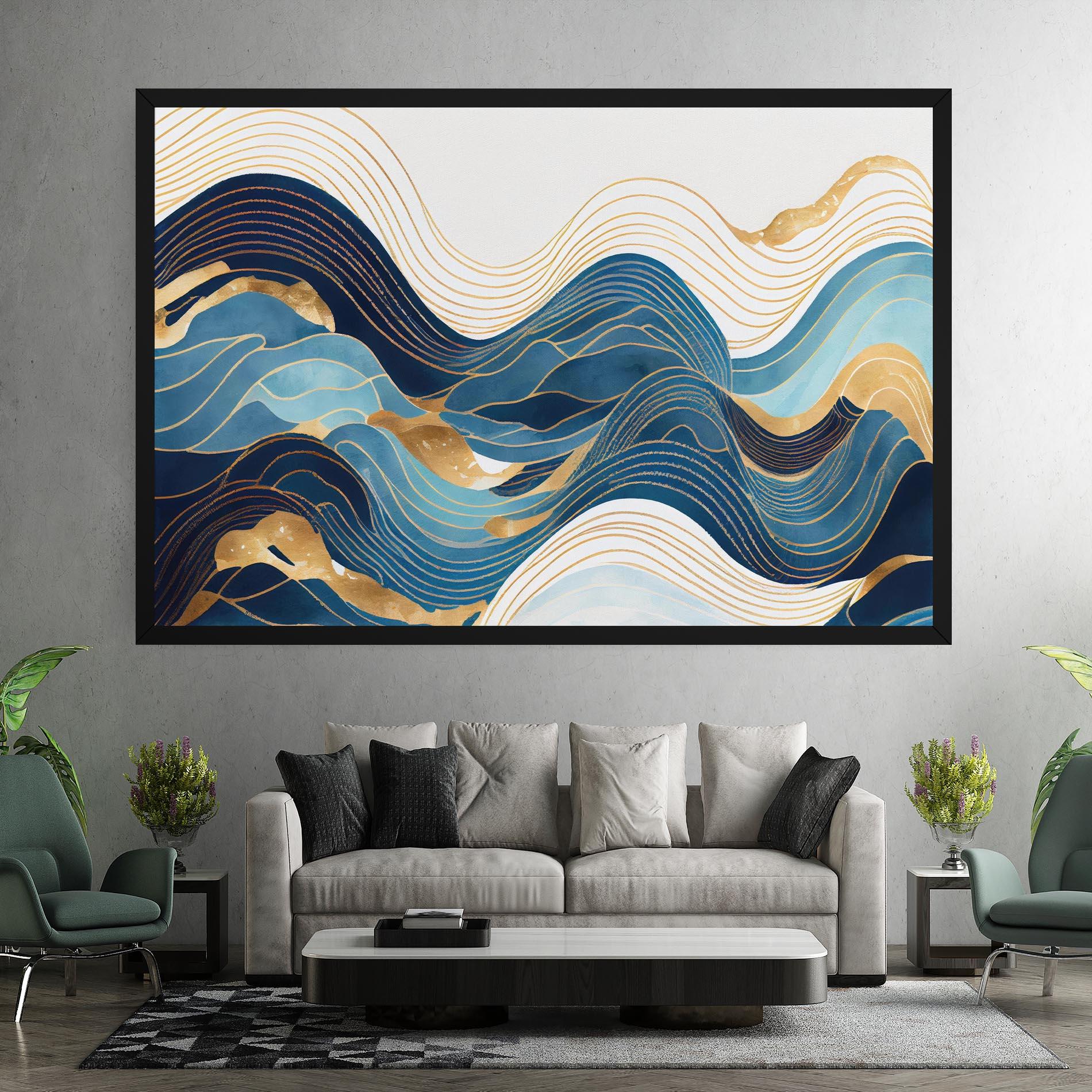 Leinwandbild Blue Wave Mountain mockup 7