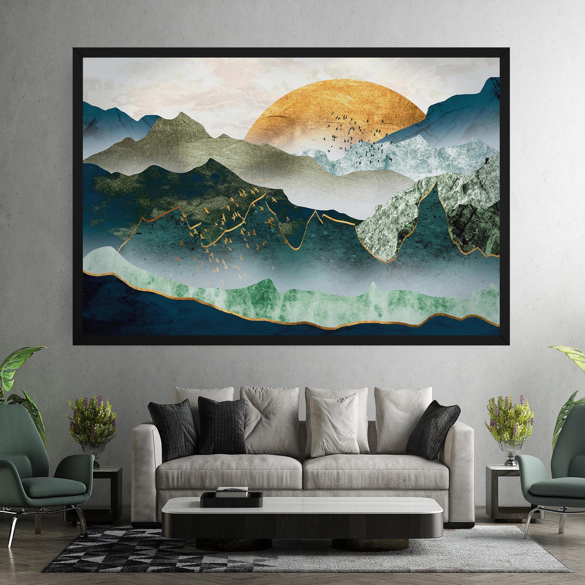 Leinwandbild Golden Mountains mockup 7