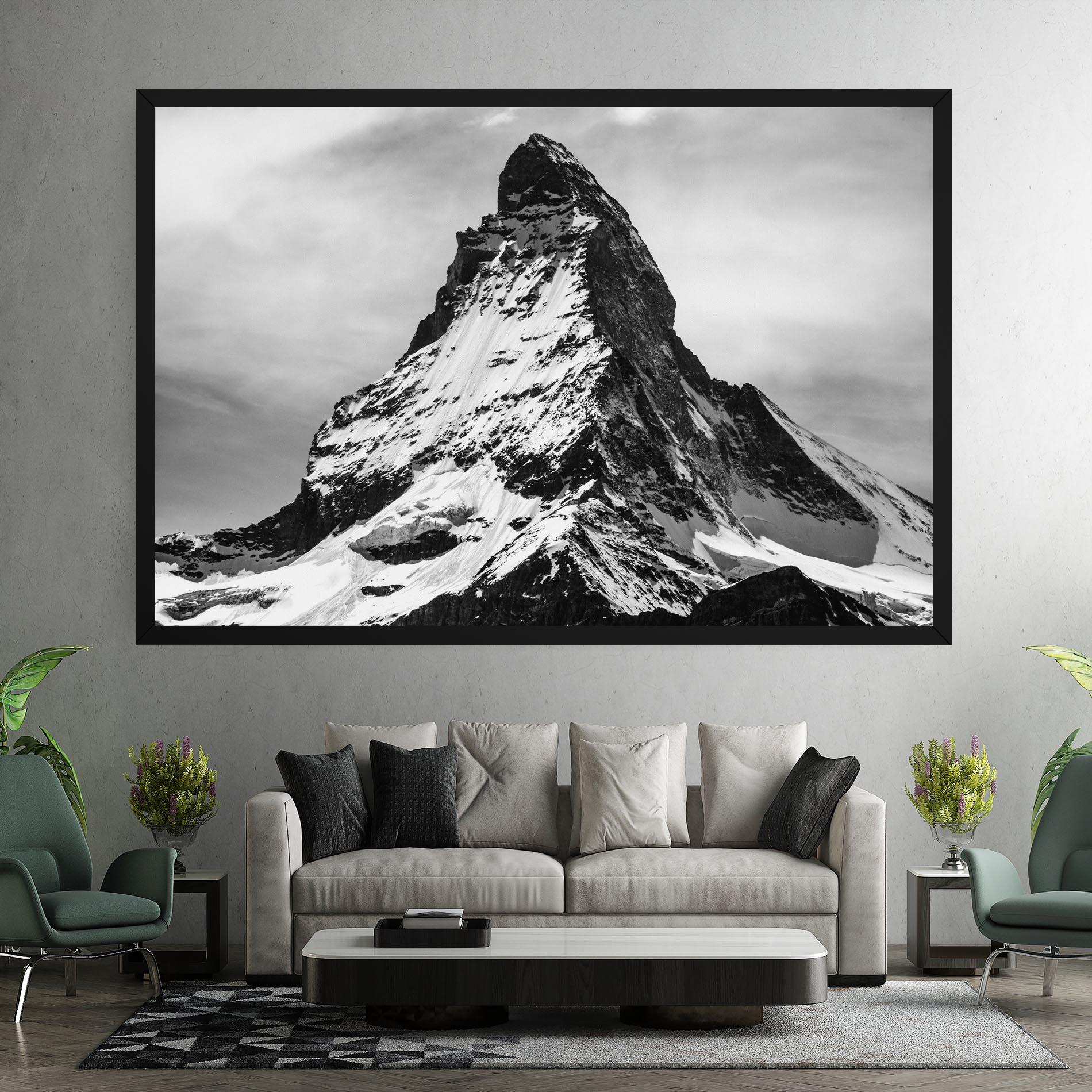Leinwandbild Snowy Black Mountain mockup 7