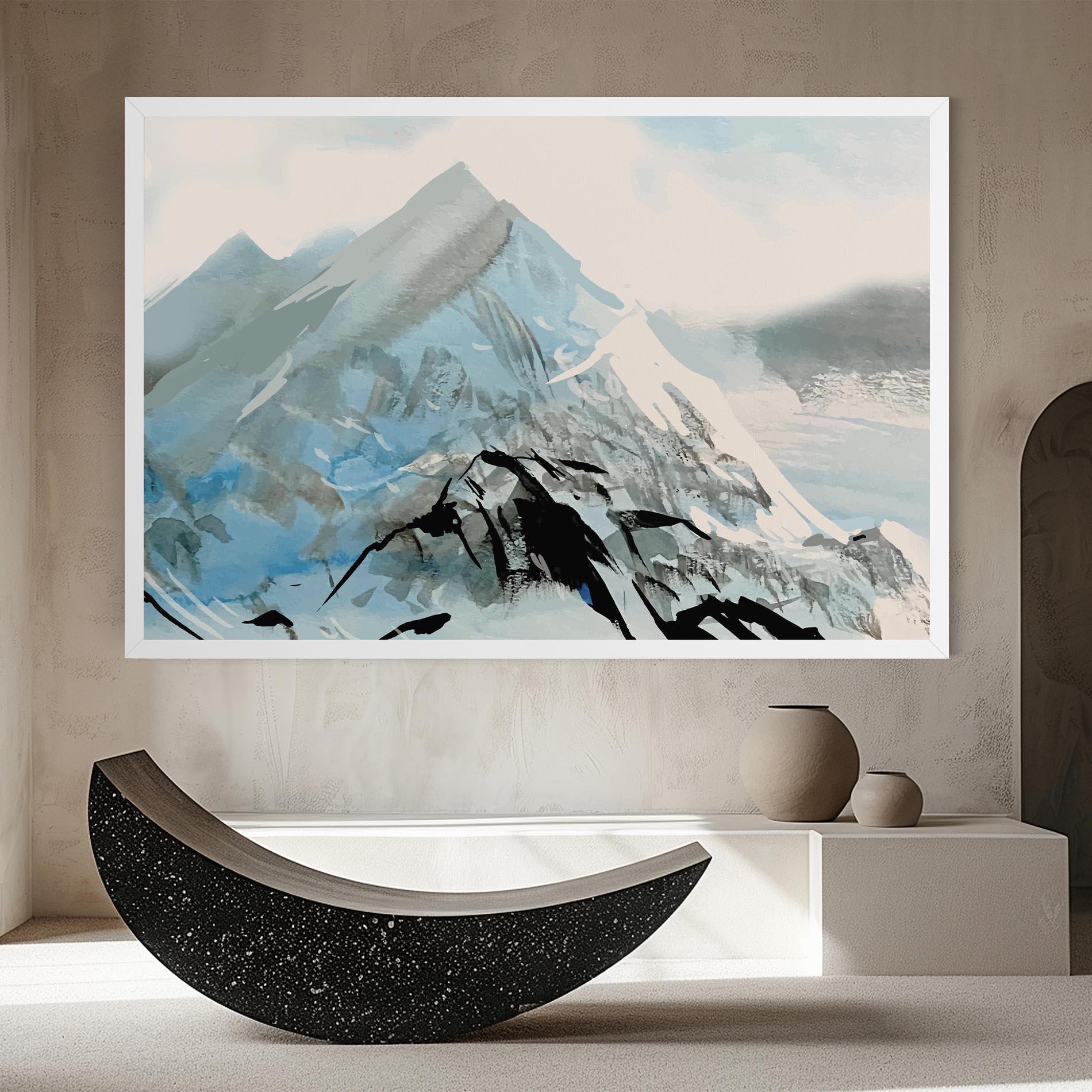 Leinwandbild Blue Black Mountain mockup 8