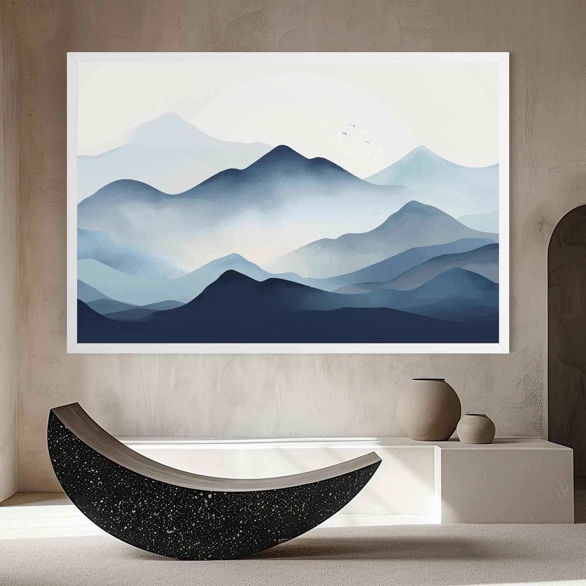 Blue Foggy Mountain mockup 8