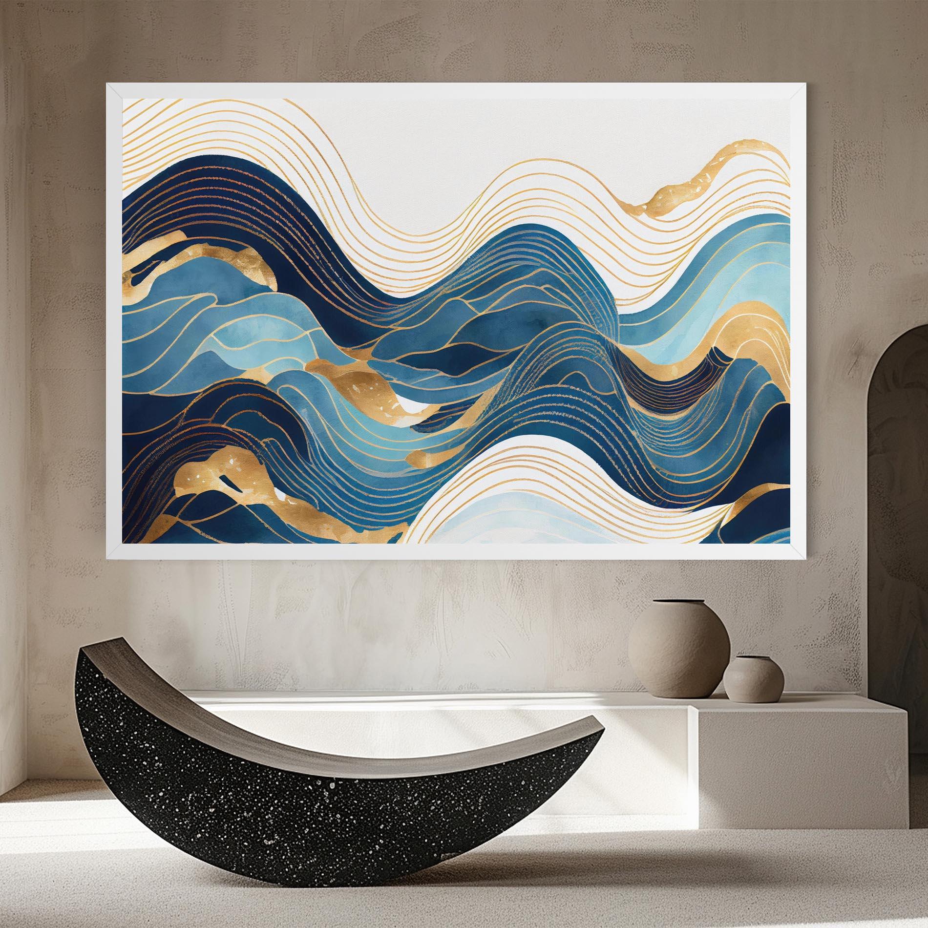 Leinwandbild Blue Wave Mountain mockup 8