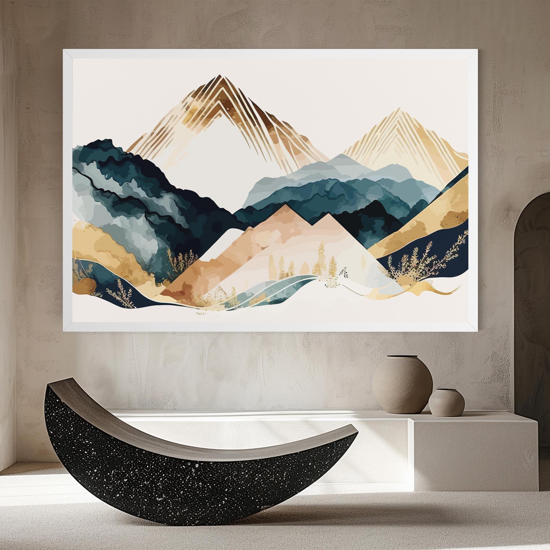 Leinwandbild Gold Green Mountain mockup 8