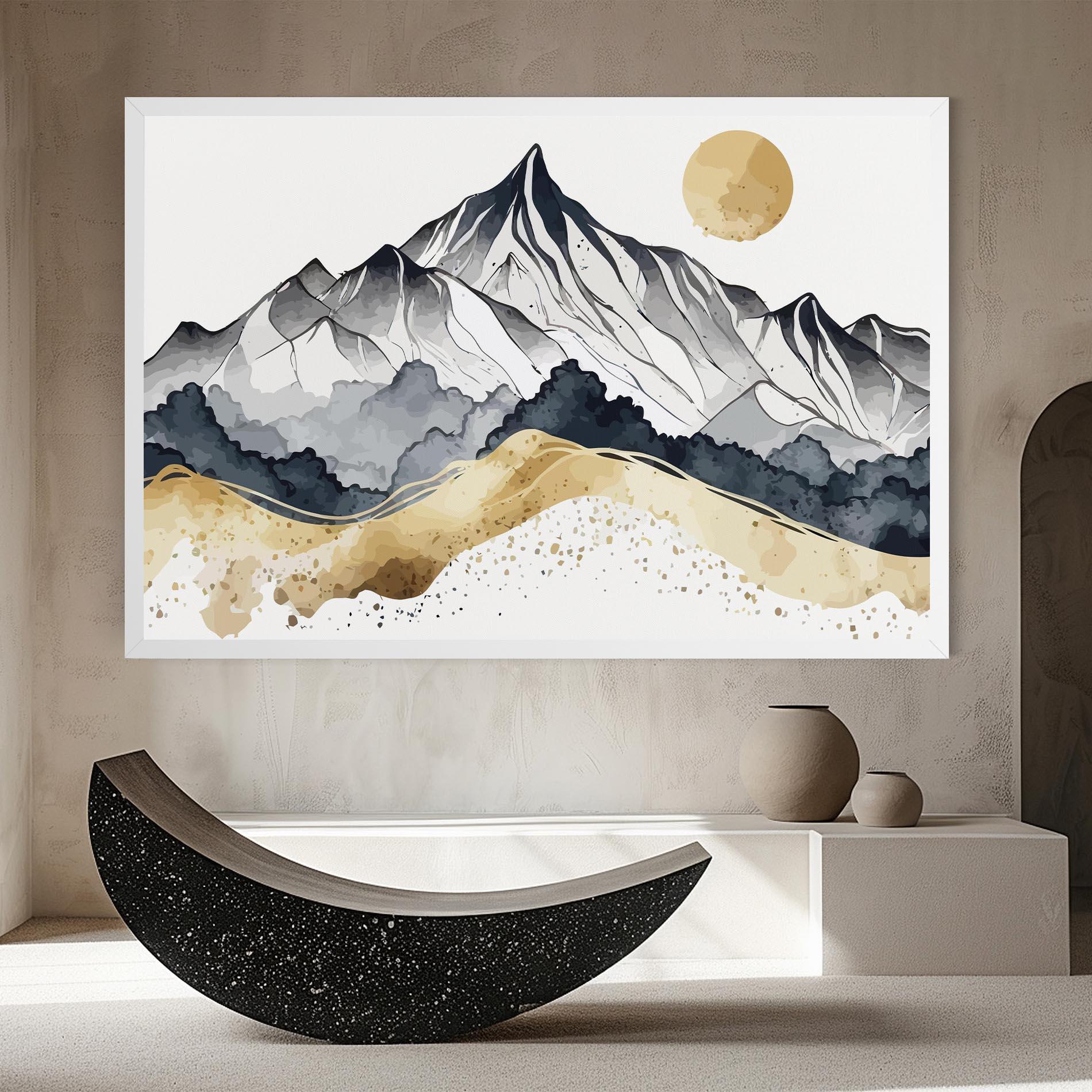 Leinwandbild Grey Gold Mountain mockup 8