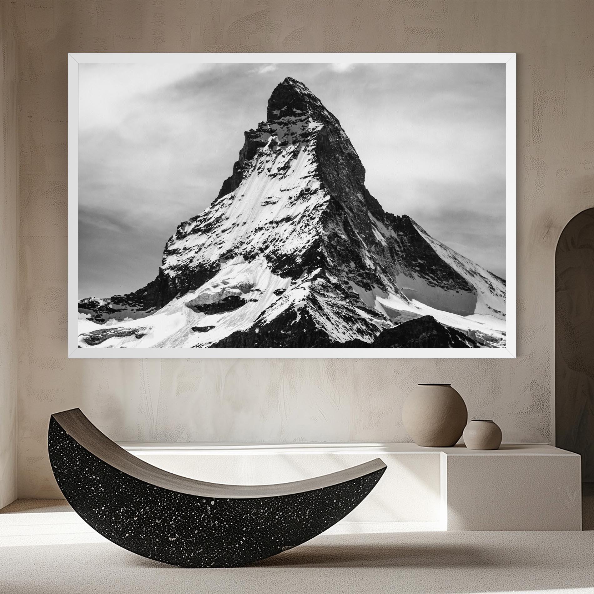 Leinwandbild Snowy Black Mountain mockup 8