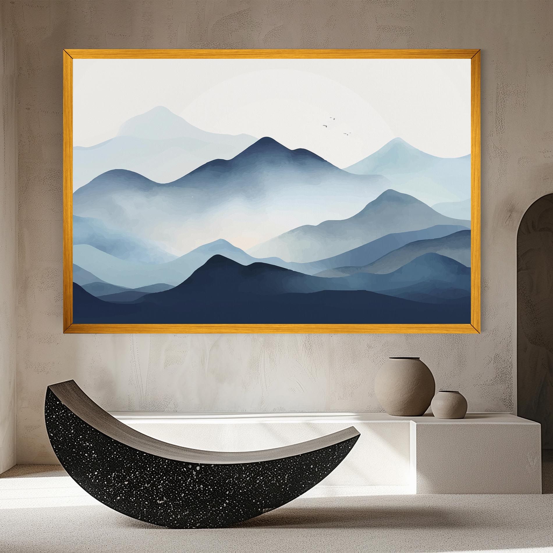 Blue Foggy Mountain mockup 8