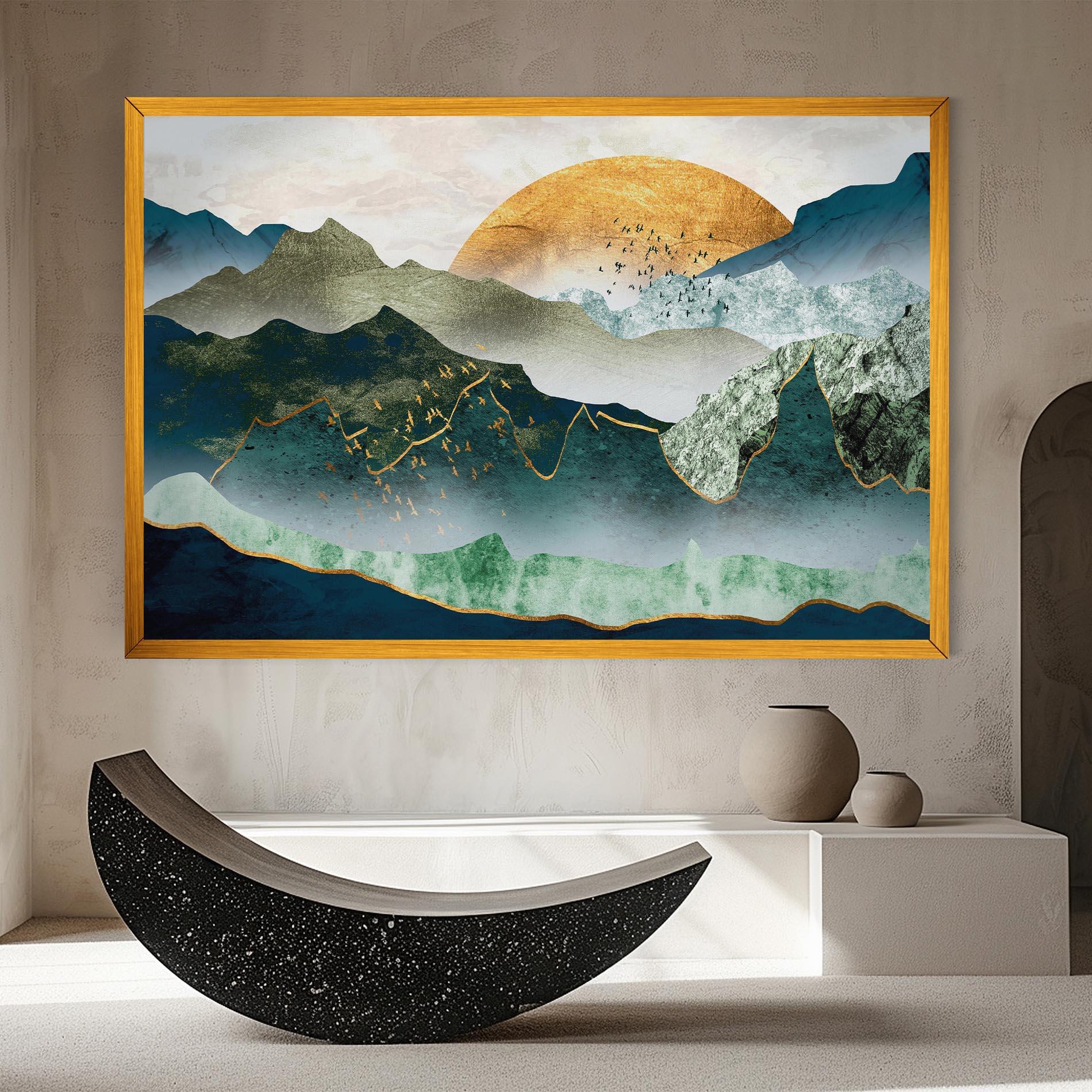 Leinwandbild Golden Mountains mockup 8