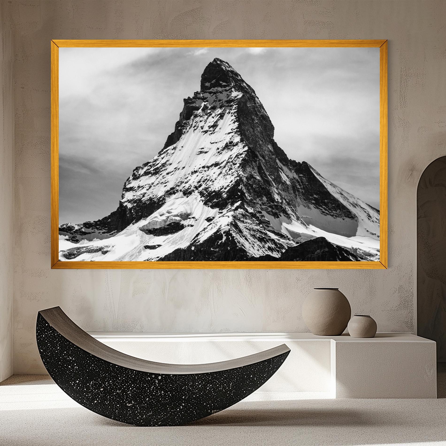 Leinwandbild Snowy Black Mountain mockup 8