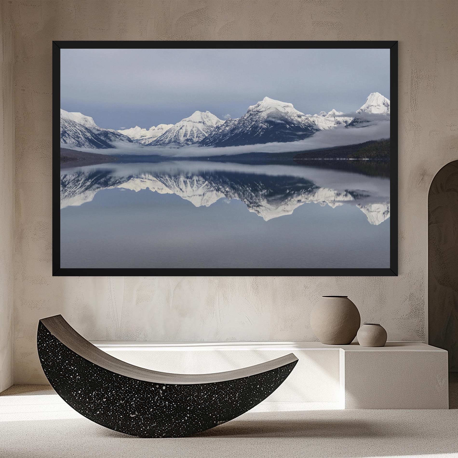 Leinwandbild Beautiful Snowy Mountain mockup 8