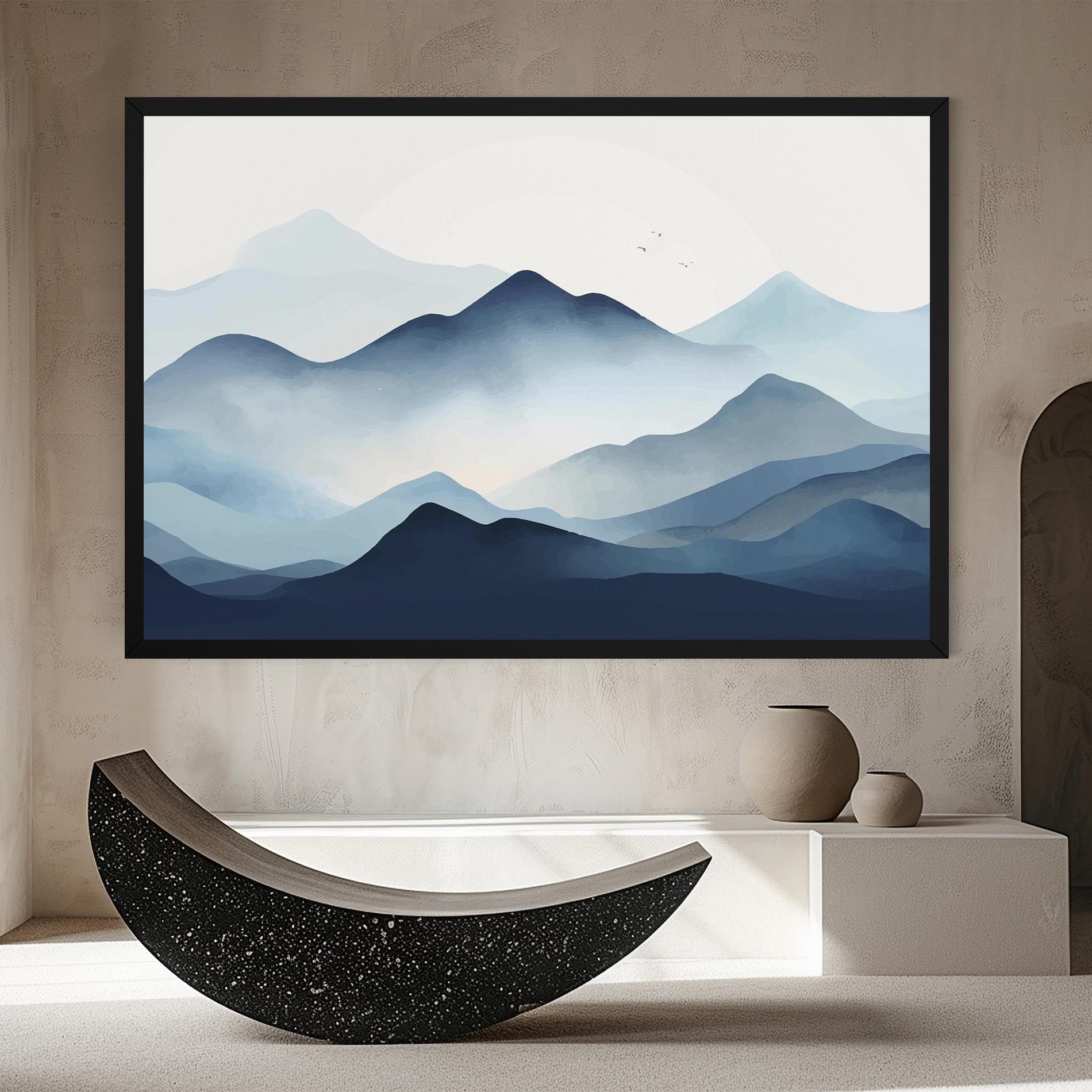 Blue Foggy Mountain mockup 8