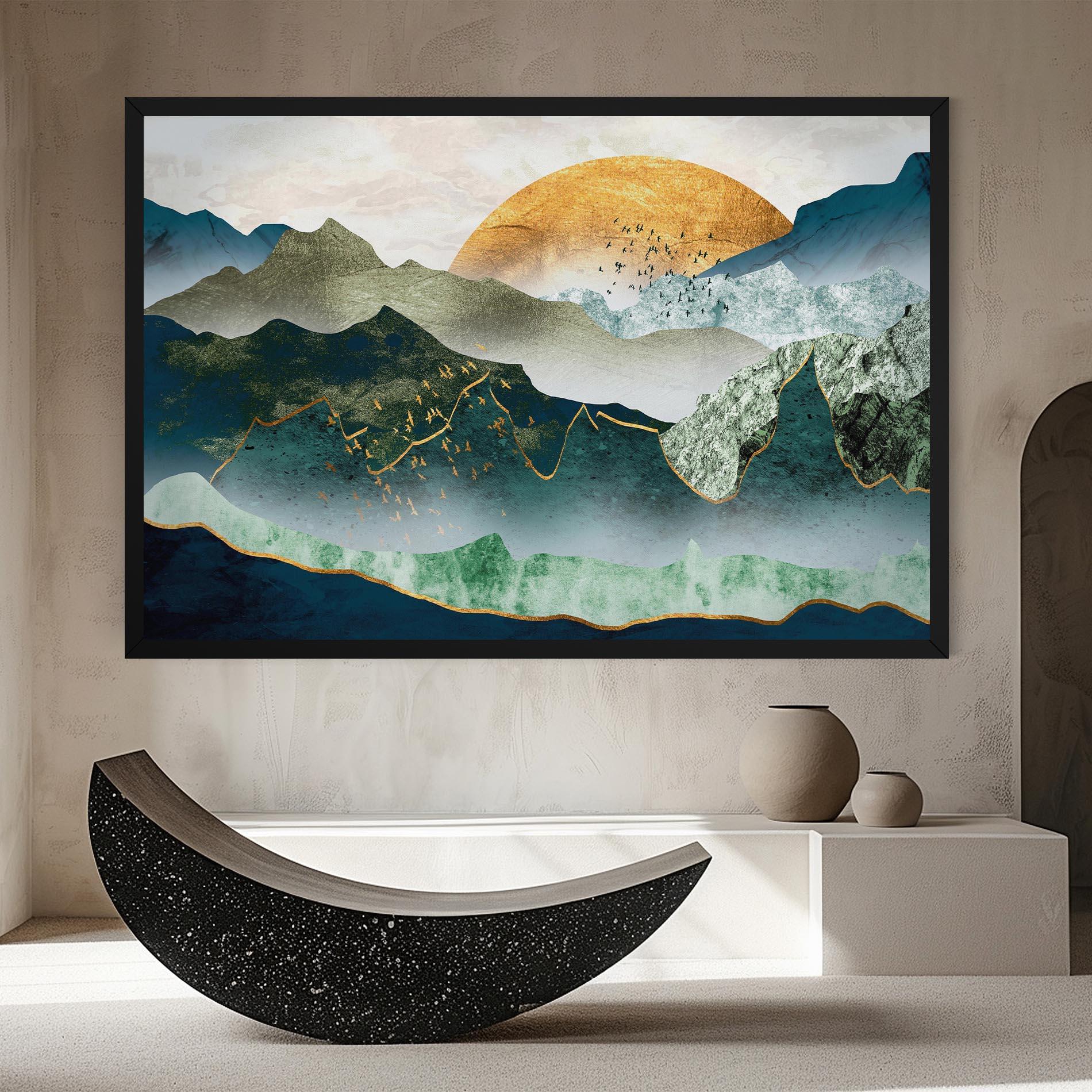 Leinwandbild Golden Mountains mockup 8