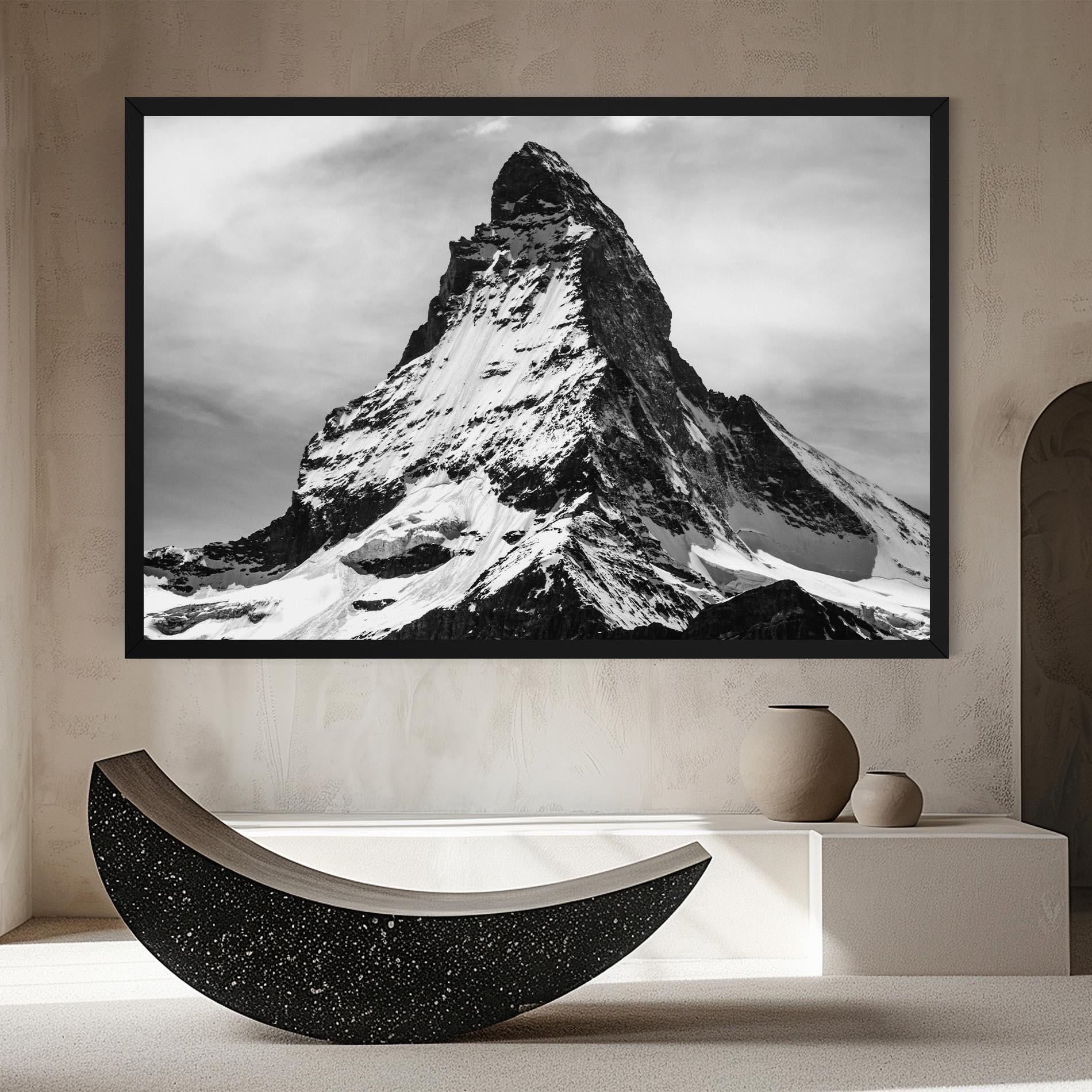 Leinwandbild Snowy Black Mountain mockup 8