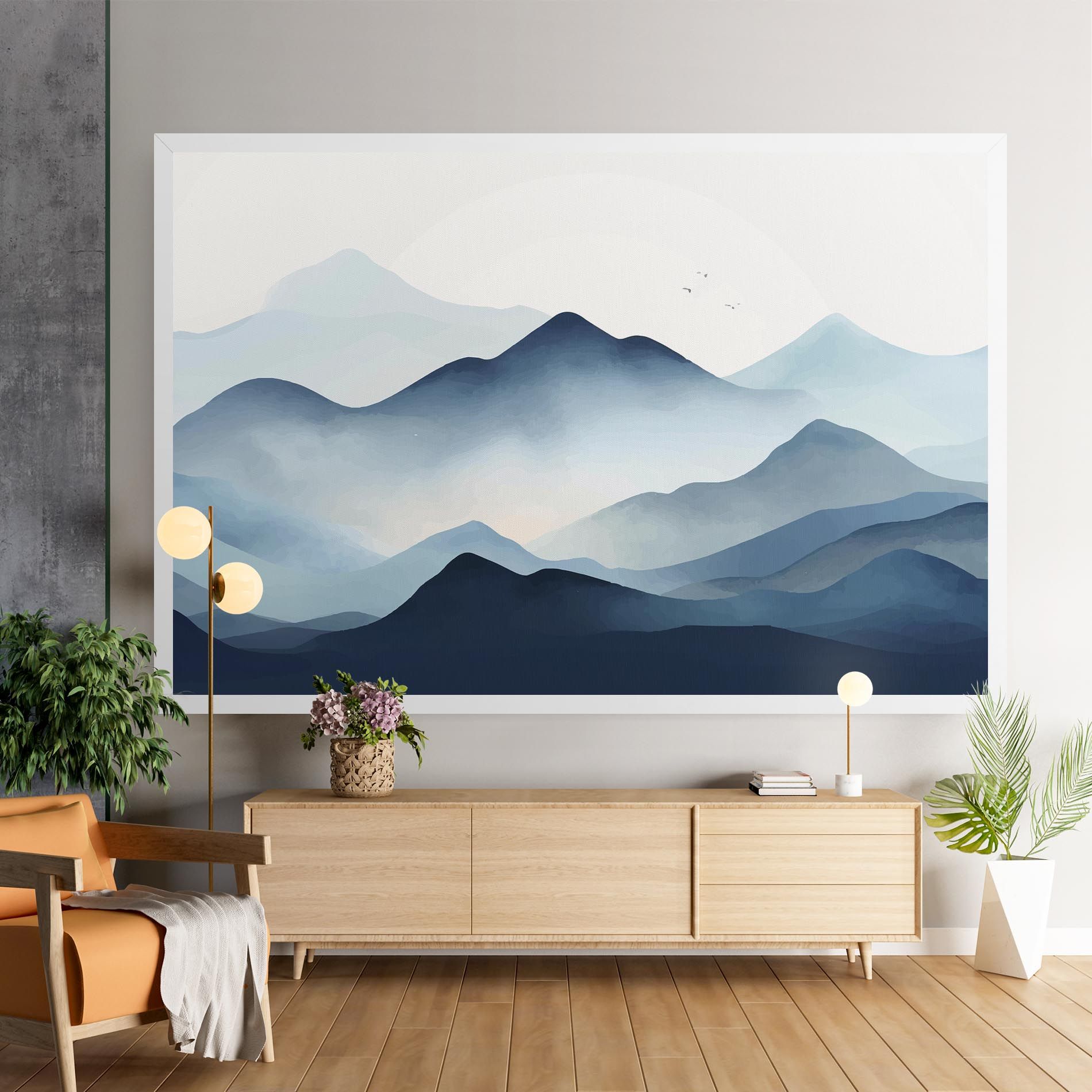 Blue Foggy Mountain mockup 9