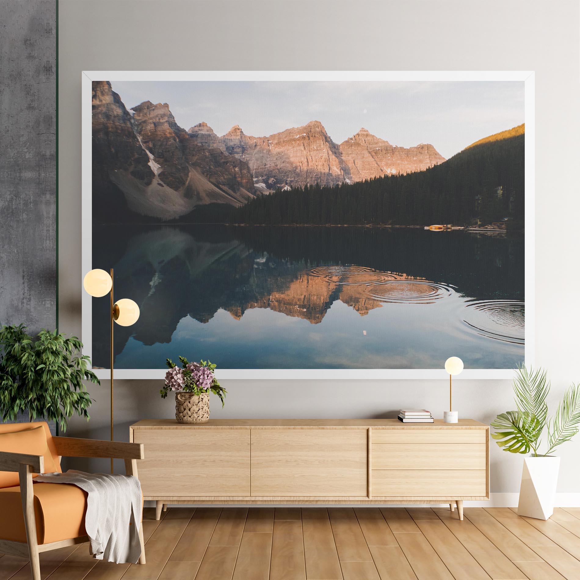 Leinwandbild Brown Mountain Lake mockup 9