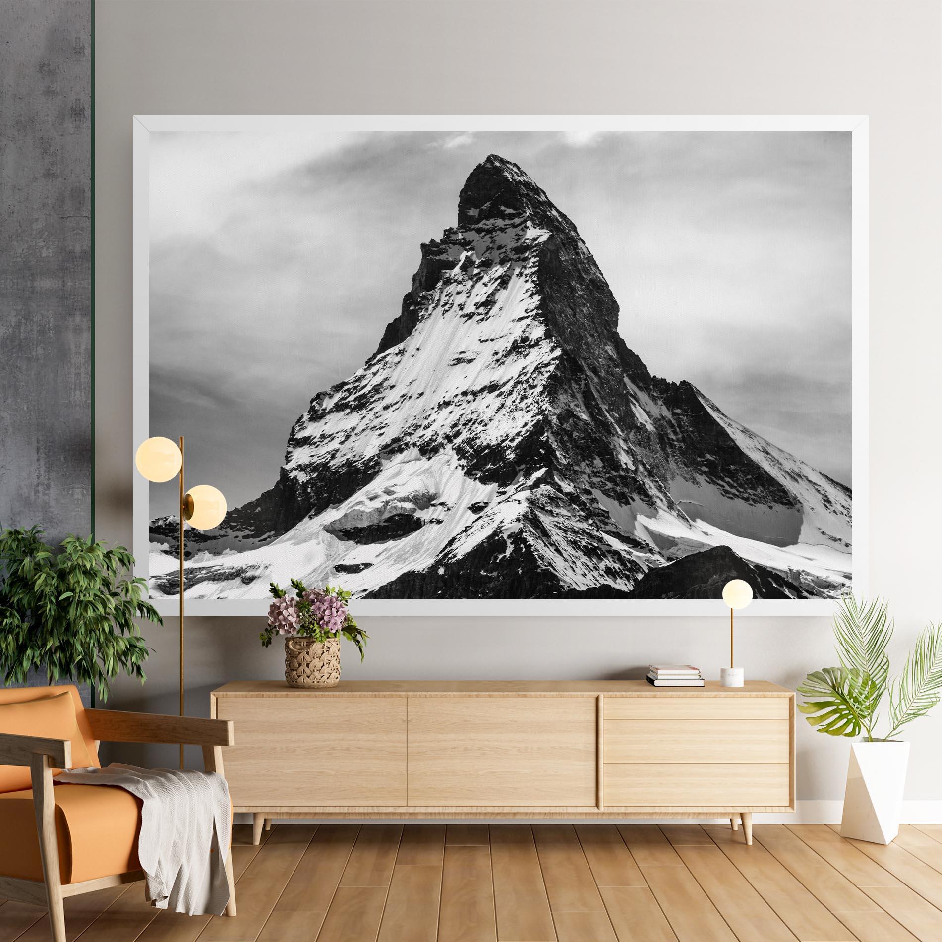 Leinwandbild Snowy Black Mountain mockup 9
