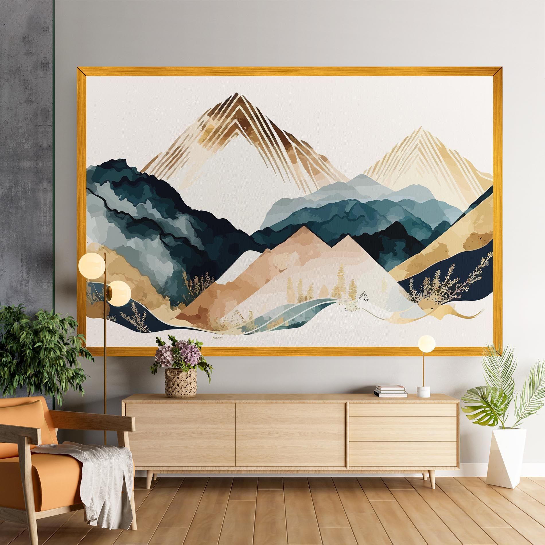 Gold Green Mountain mockup 9