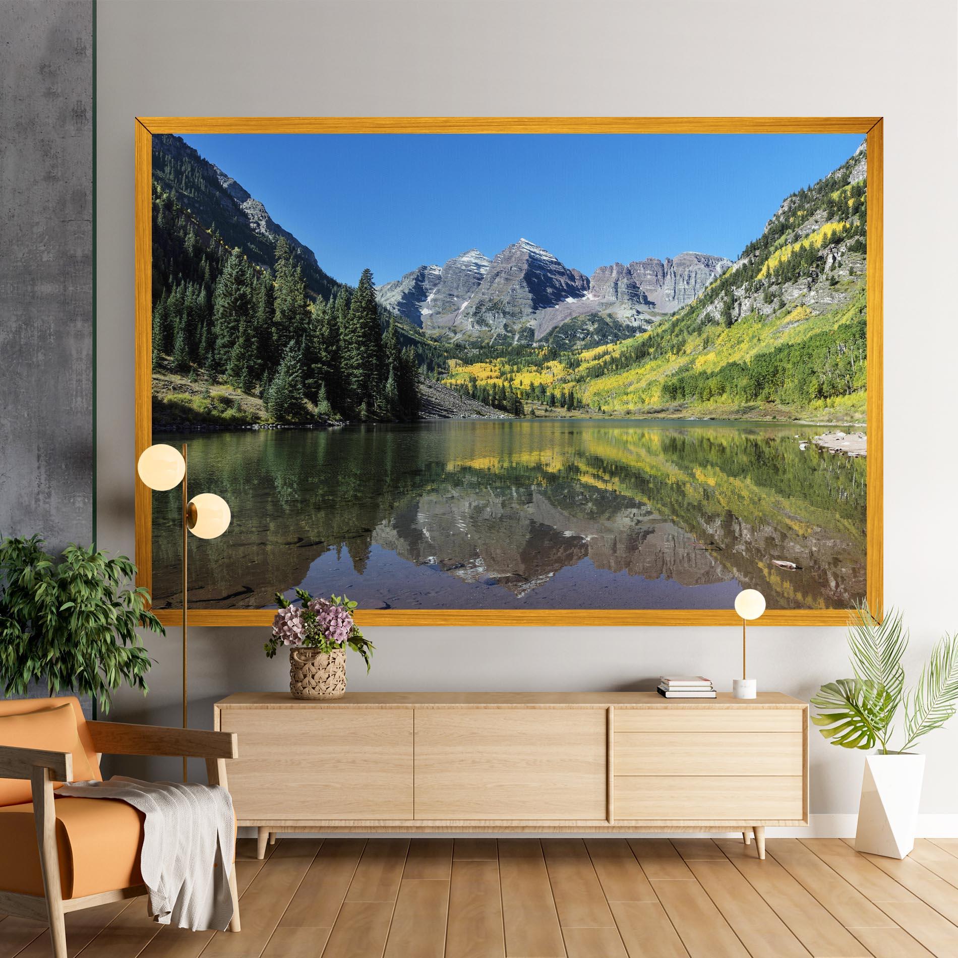 Leinwandbild Lake Green Mountain mockup 9