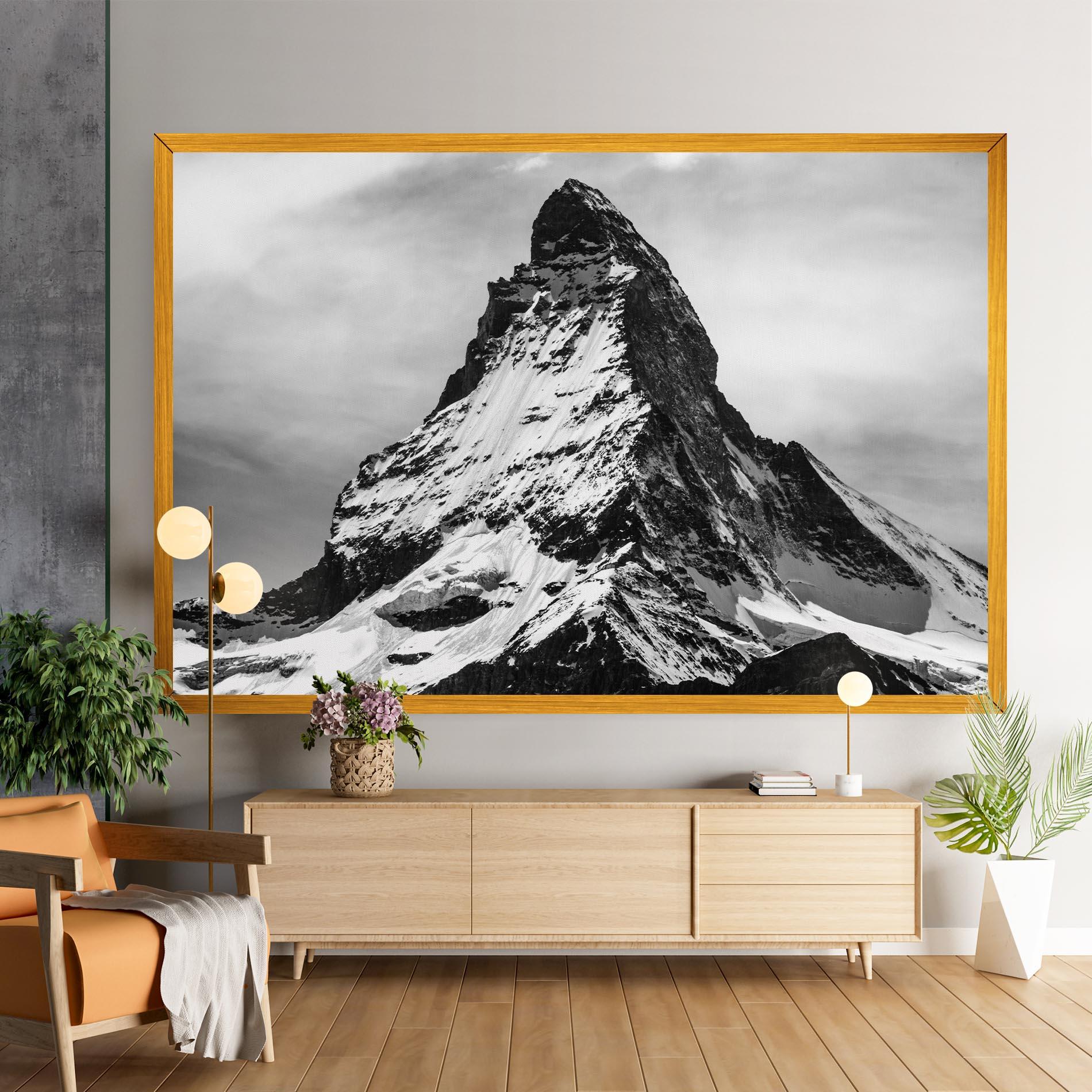 Leinwandbild Snowy Black Mountain mockup 9